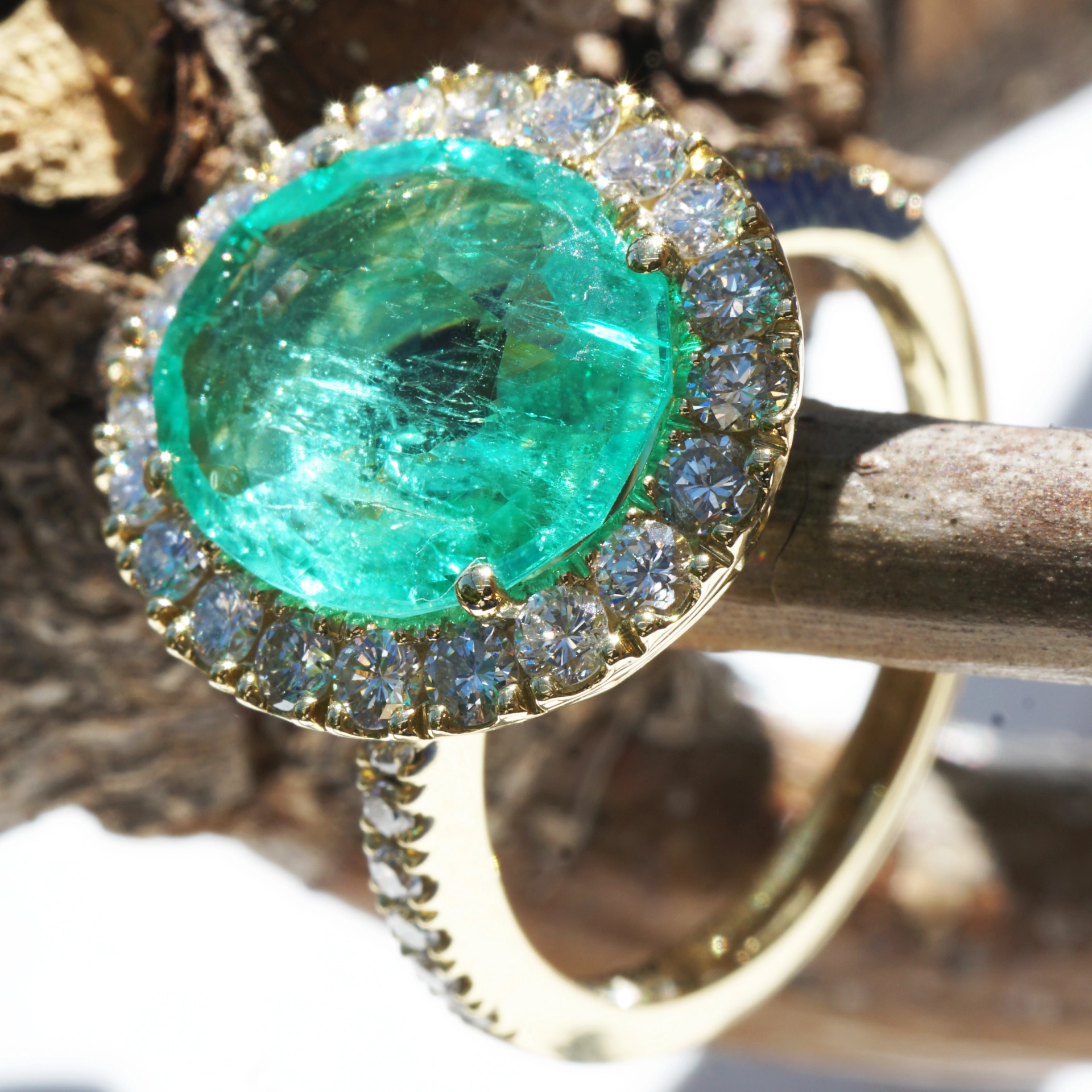Emerald Diamond Ring....from old setting to a new one....3.16ct/0.80ct...made in Italy