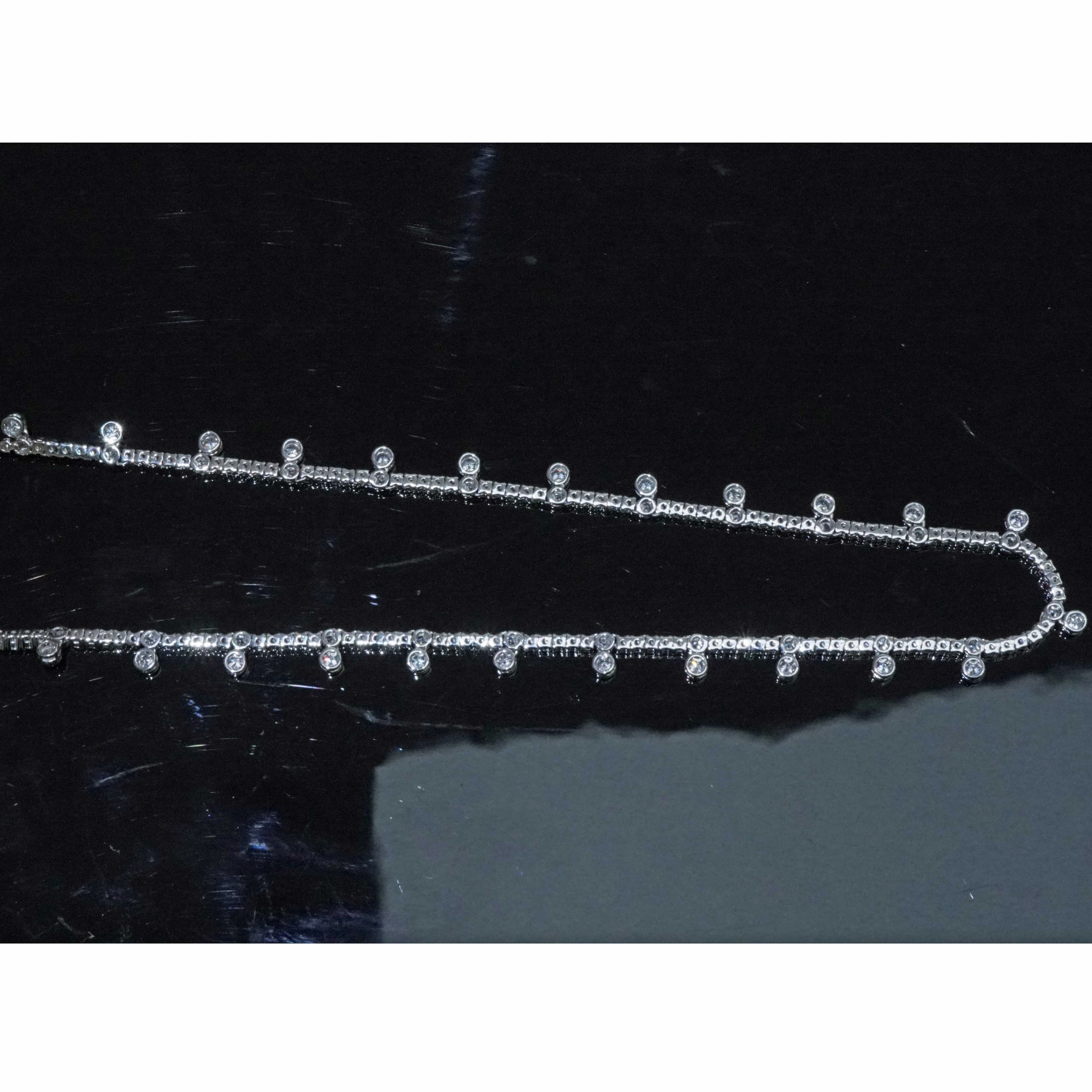Brilliant Necklace 3.45 ct made with 170 Diamonds 18 kt White Gold...Princess Jewellery