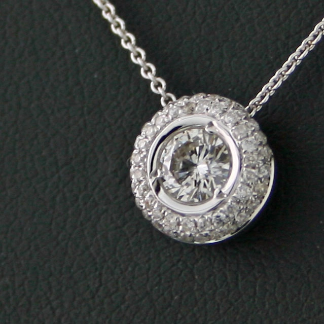 Brillant-Anhänger, 750/-WG/-Weißgold