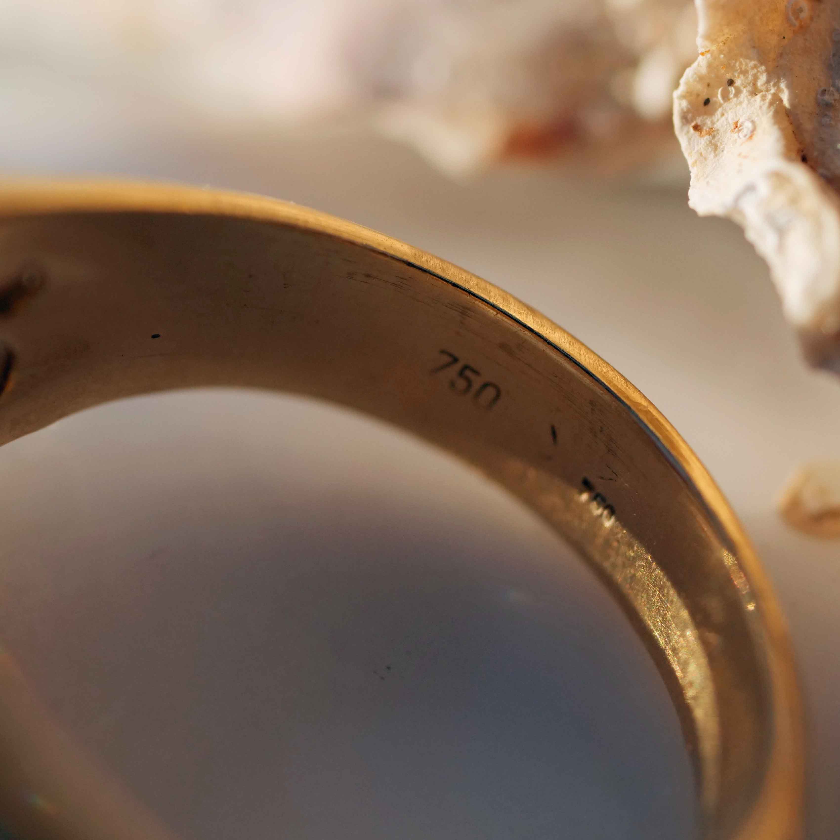 Saphire Brilliant Ring 18 kt Yellow Gold 1.44 ct TW-W / VS-SI