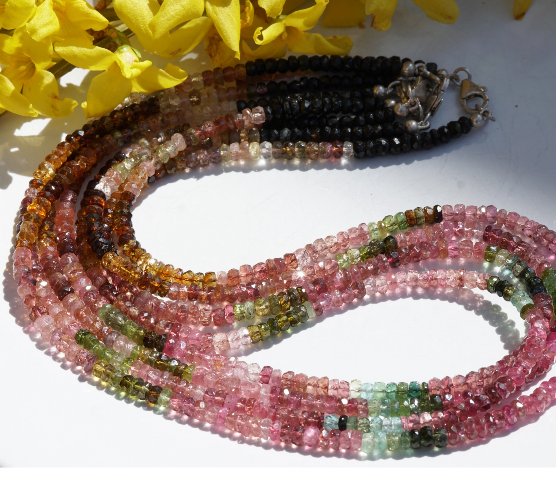 Turmalin Necklace...Silver....heavenly Colors...Roundels