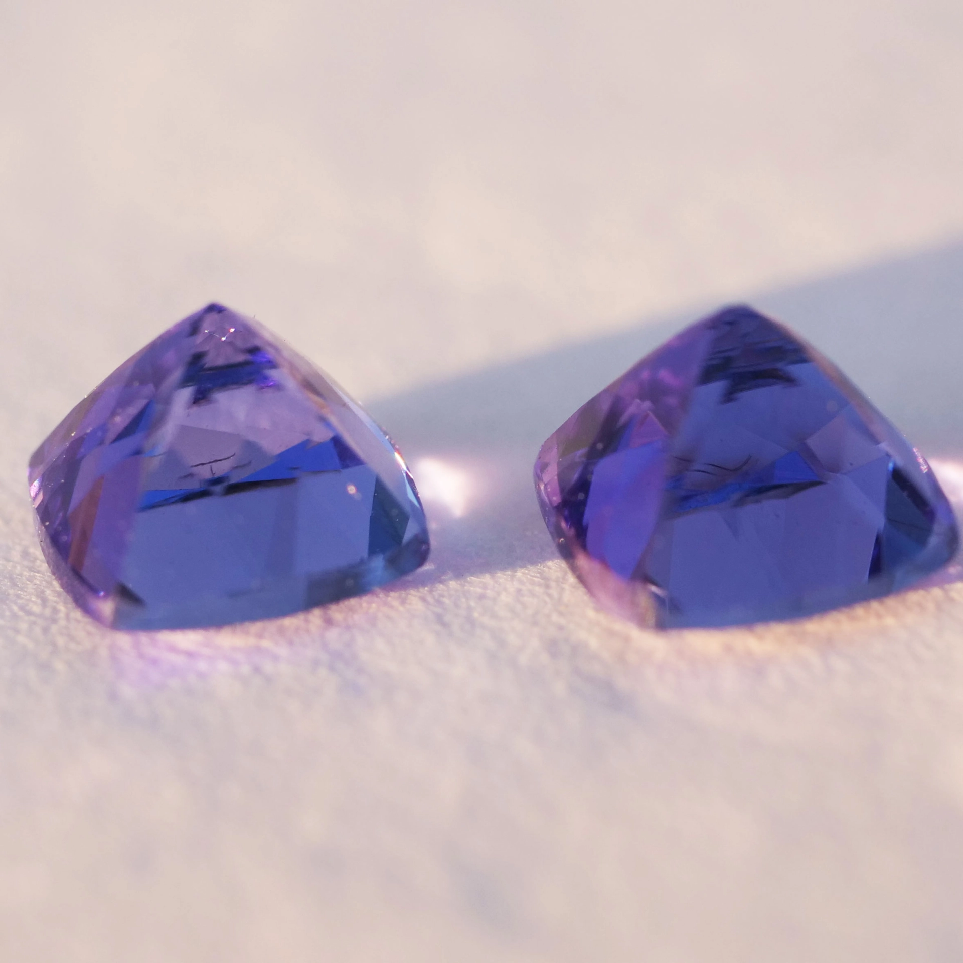 Tanzanite Pair Squares Total 3 Ct AAA+ Cut Very Good Create Earrings