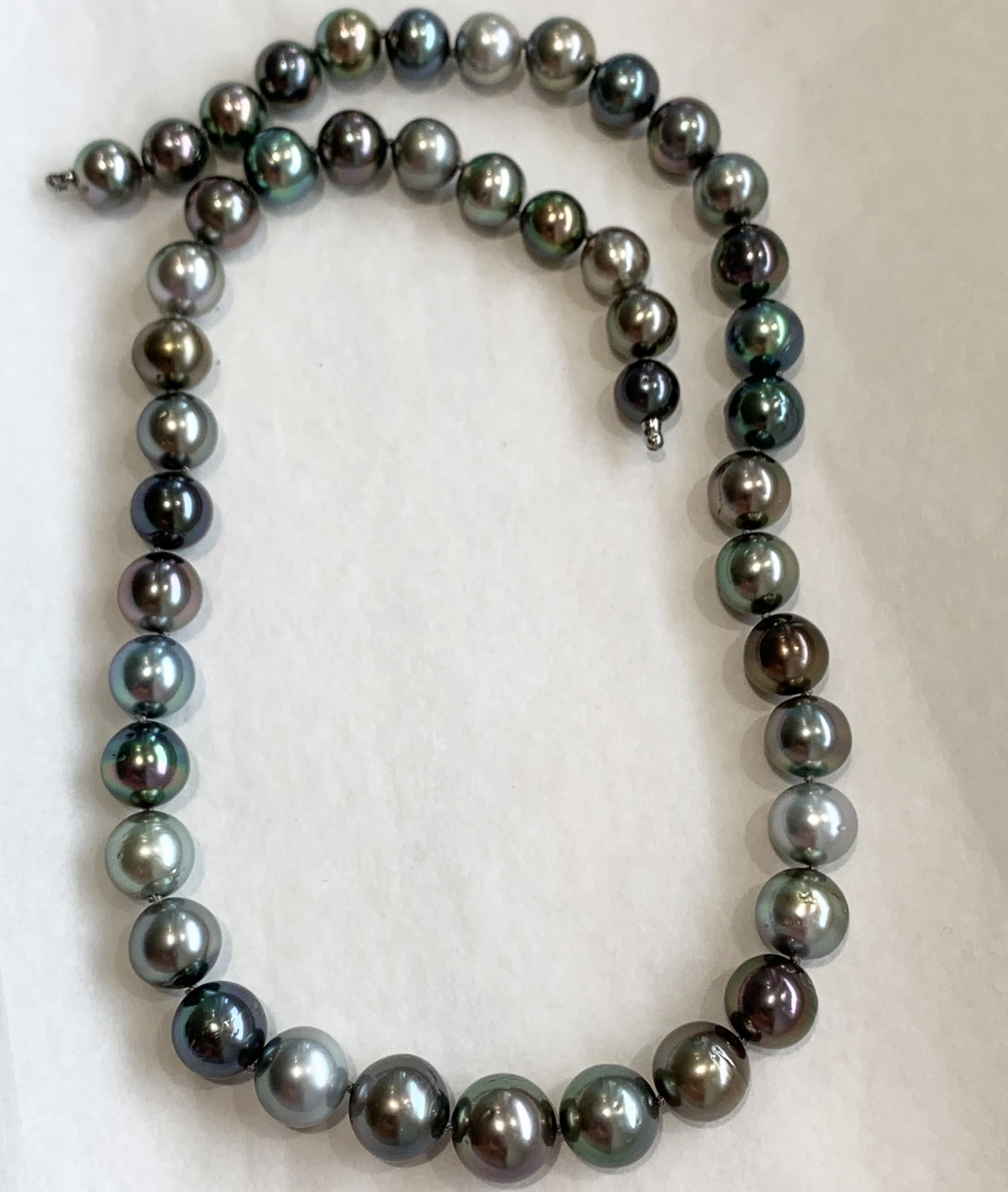 Tahiti Zuchtperl Collier 8-11 mm 45,5 cm Multicolor AA Wow Qualität