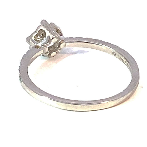 Brilliant Ring 0.59 ct G SI2 SEMI-CARAT by Silhouette Bentner HRD Certificate 950 Platinum