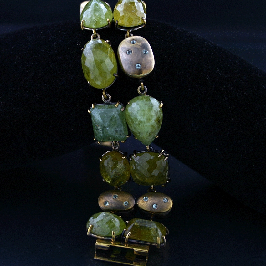 Designerarmband Demantoid üppige und verschwenderisch Silber rosevergoldet