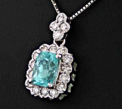Paraiba-Turmalin-Anhänger, 750/-WG.
