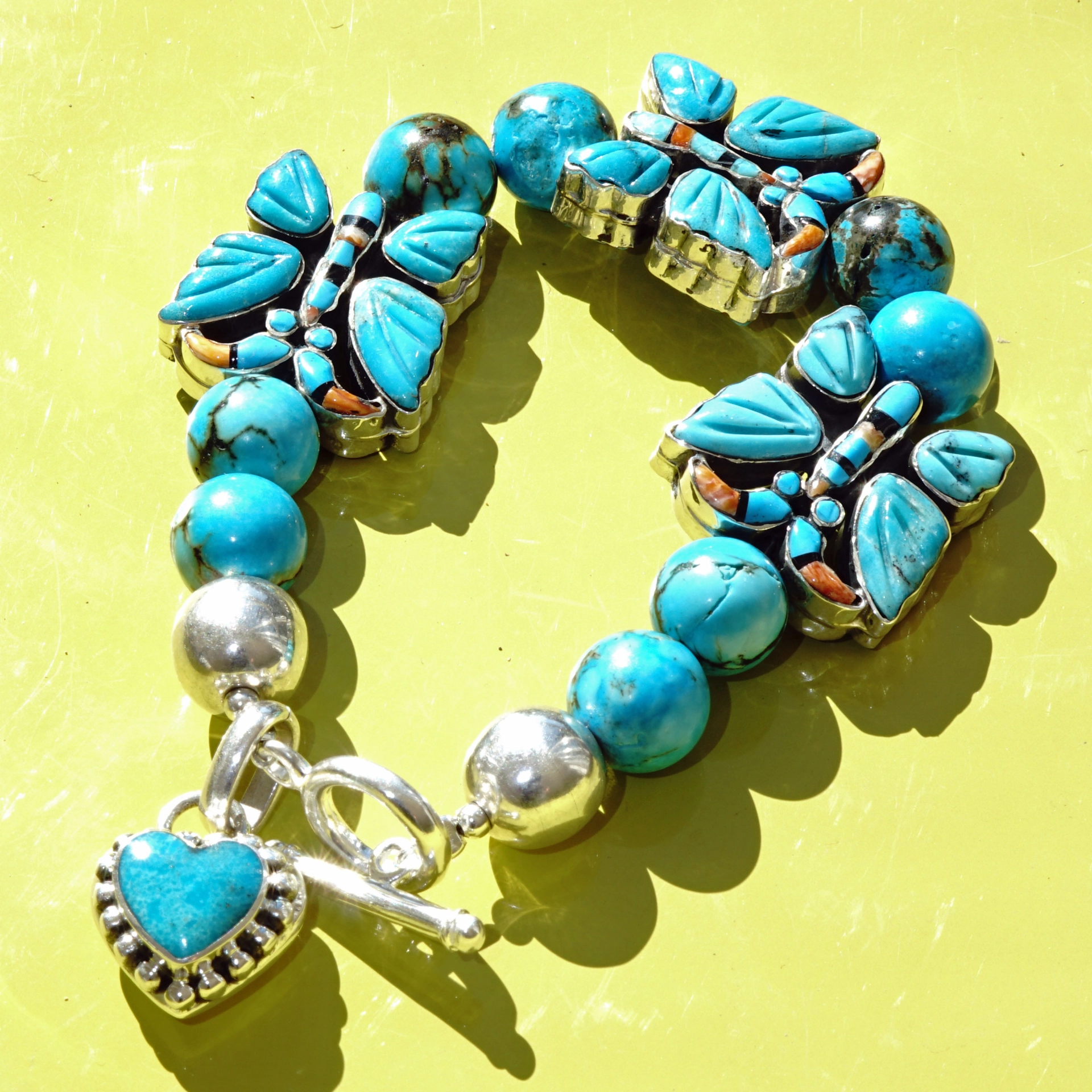 Chilango Bracelet..Papillion...Butterfly Mosaic with Turquise and Jasper...so cute