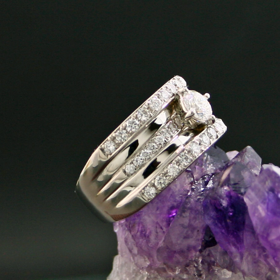 Brillant-Ring, 900er-Platin, 1.01 ct Brillanten