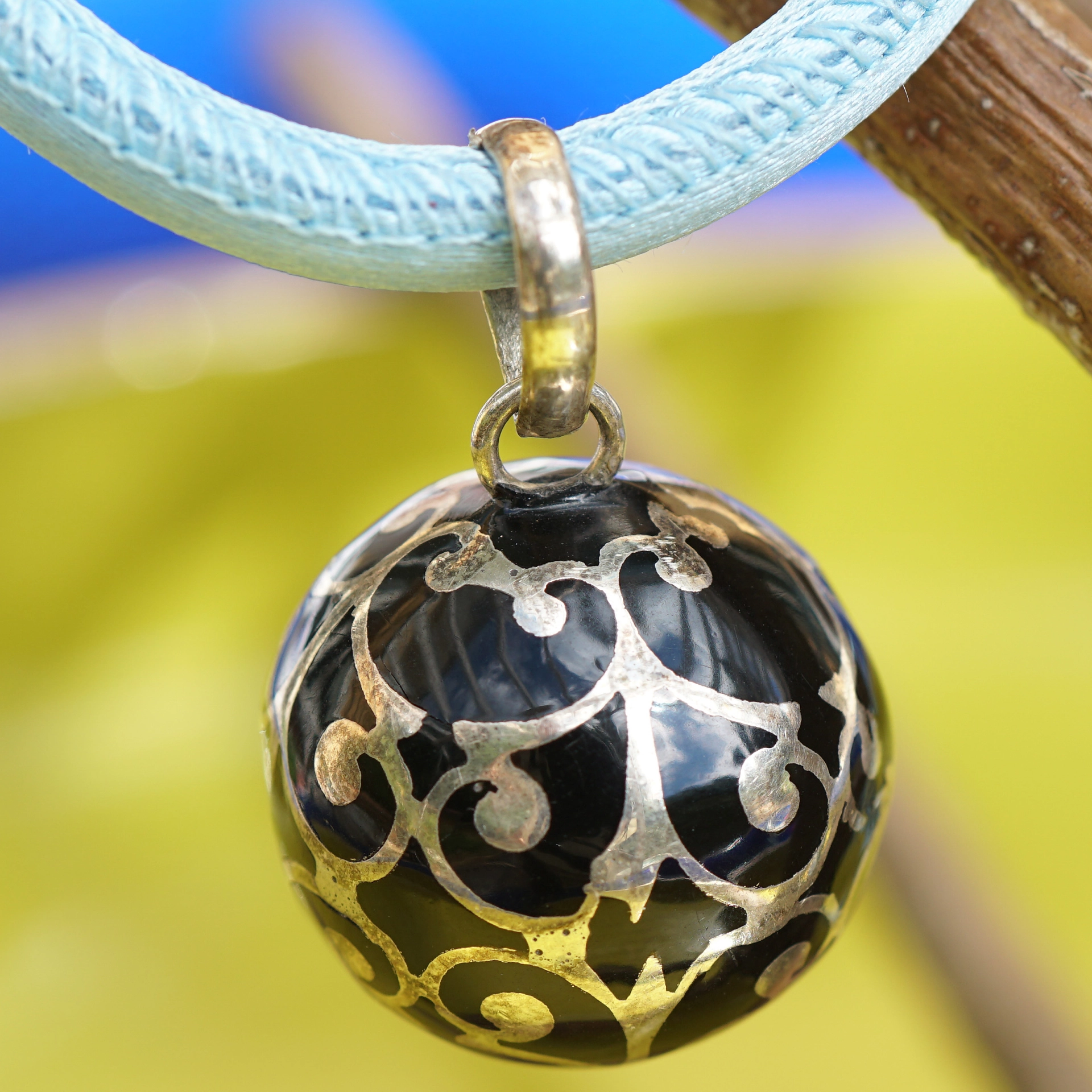 Jingle Ball Pendant in 925er Silver with spherical Sounds