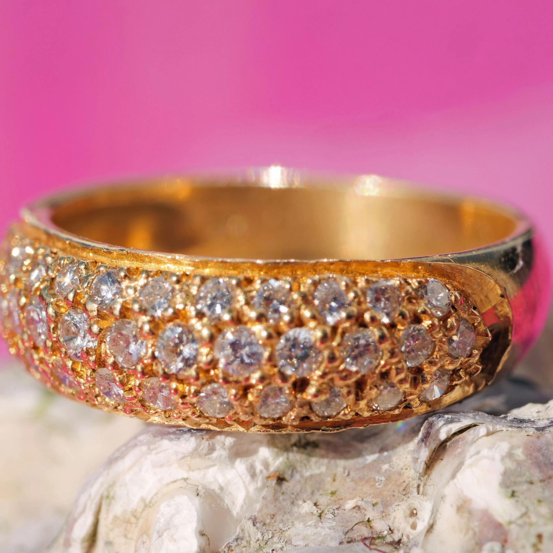 Brilliant Rings 18 kt Yellow Gold new and handmade 0.60 ct