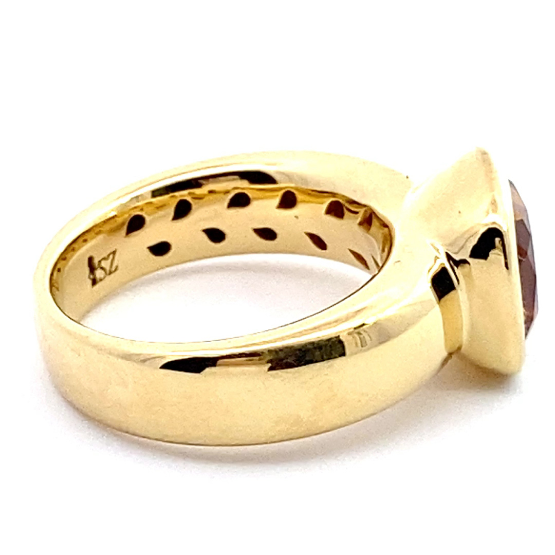 Citrin Ring 750 Yellow Gold Valenza..... bella Italia.... small Cardinal Ring... so trendy 