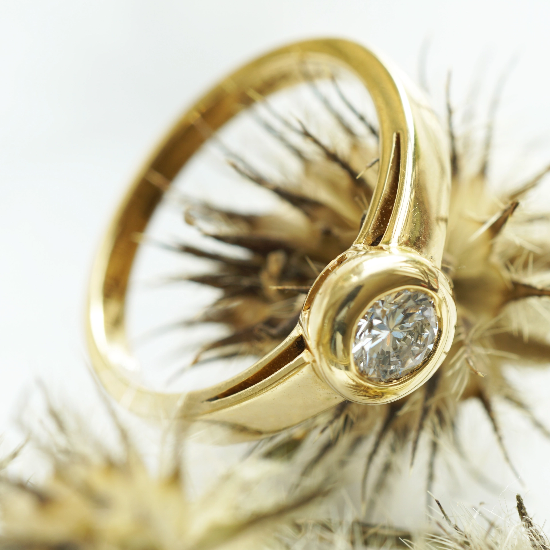Solitaire Brilliant Ring 0.375 ct TW P1 750 Yellowgold 5 mm D... Great Brilliance