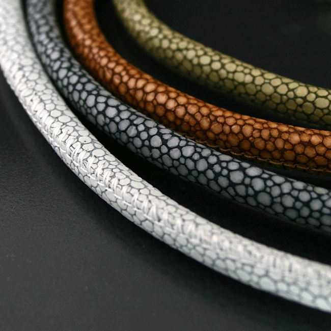 Pythonlederarmband, 925/-Silber
