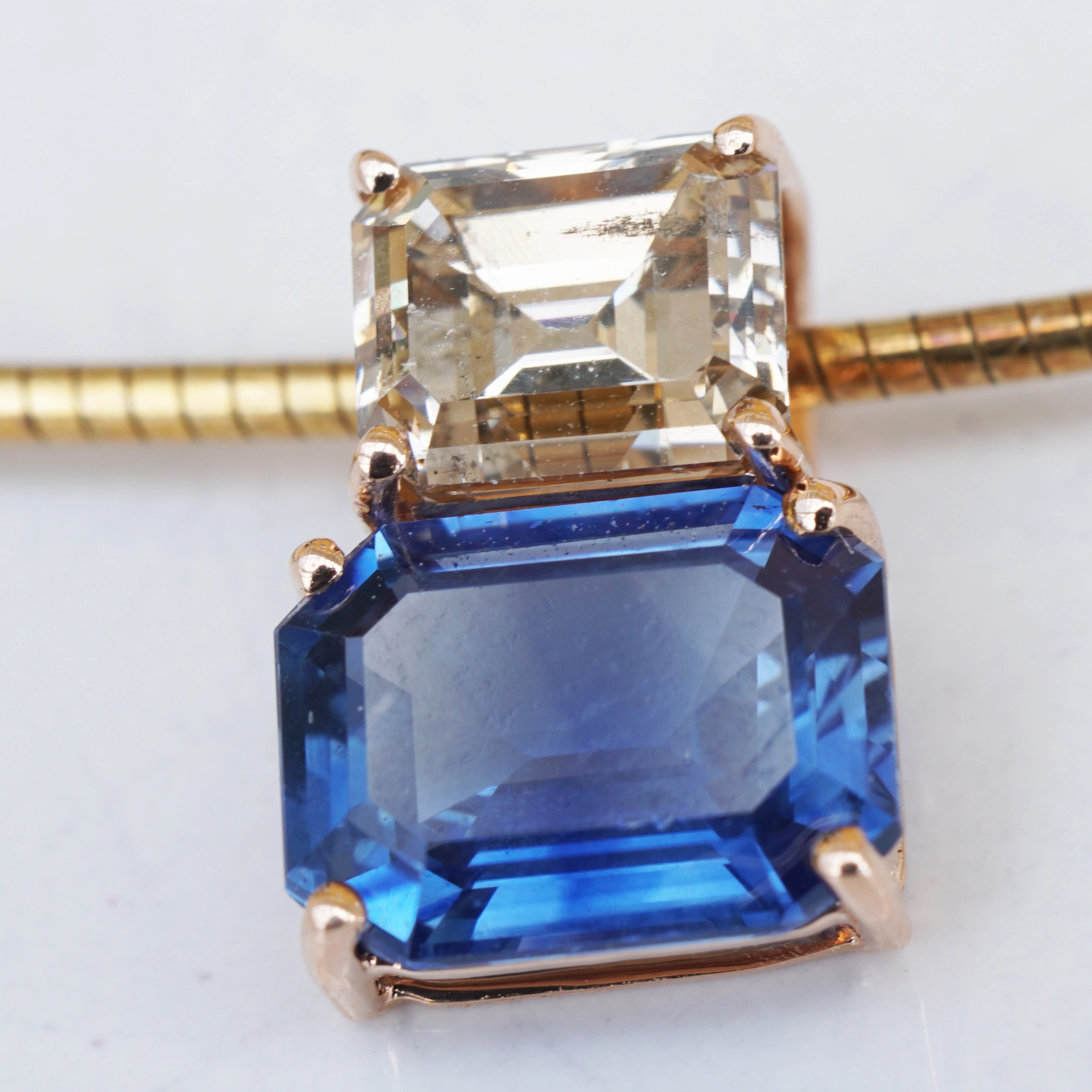 Saphire Diamond Pendant 1.72 ct 1.06 ct AAA+ 18kt Rosegold