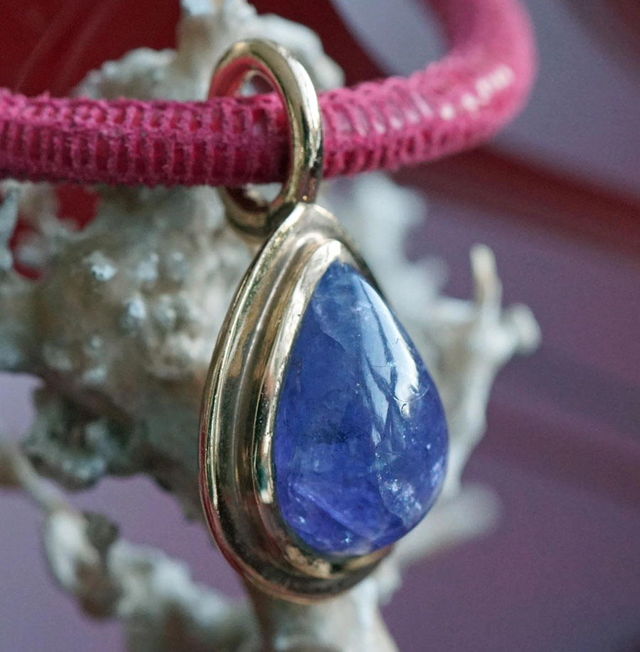 Tansania Pendant 31 x 16 mm Silver 925 Roségold plated great color