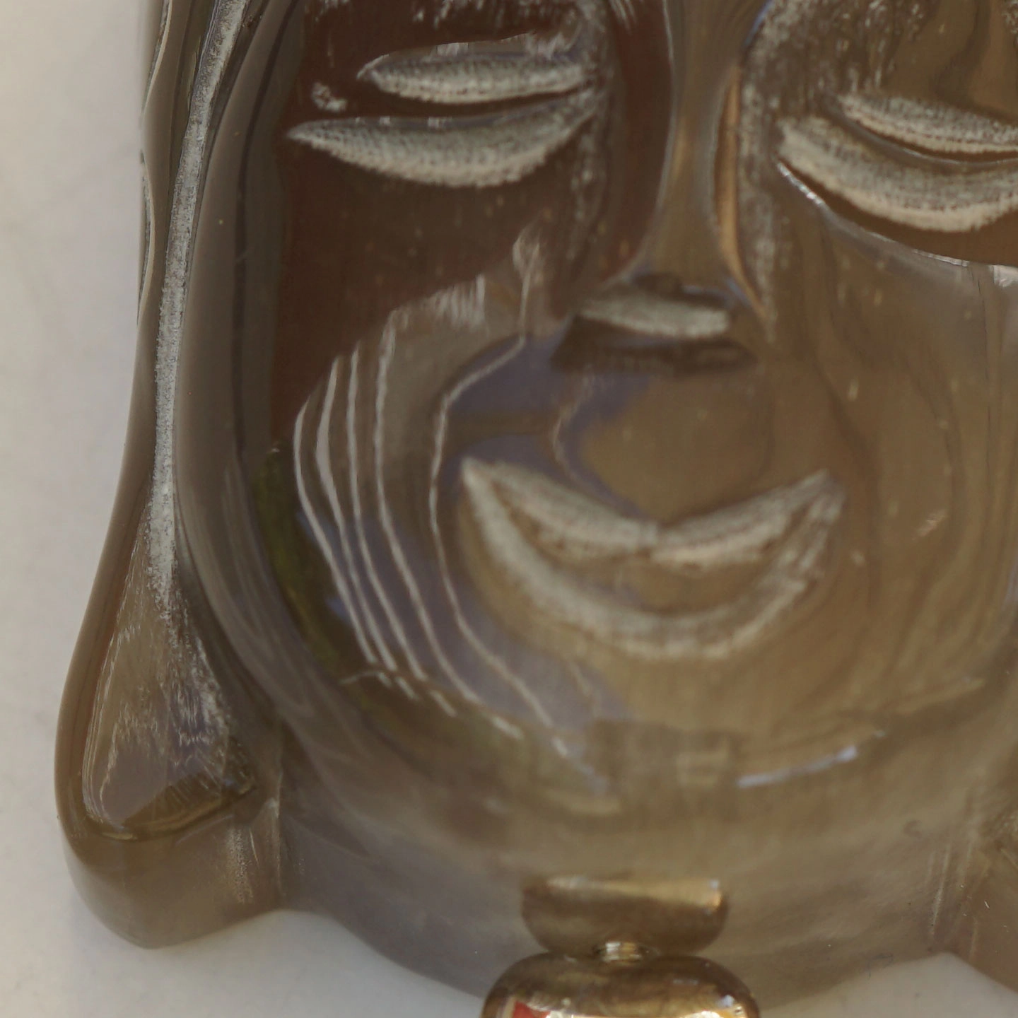Chilango Anhänger Buddha Horn 925er Silber natur handcarfed 68 x 28 mm