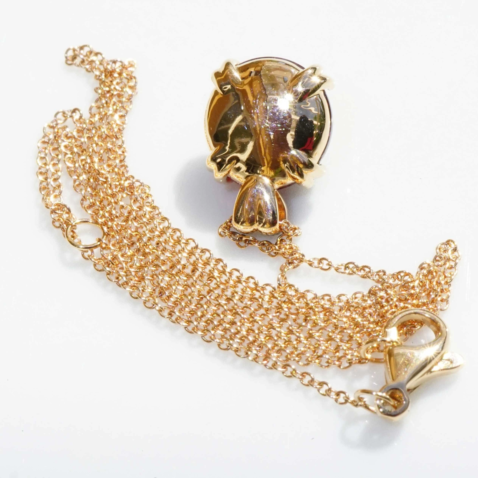 Tourmalin Saphire Necklace 18 kt Rose Gold.sweet Bubbles..round Gemstone