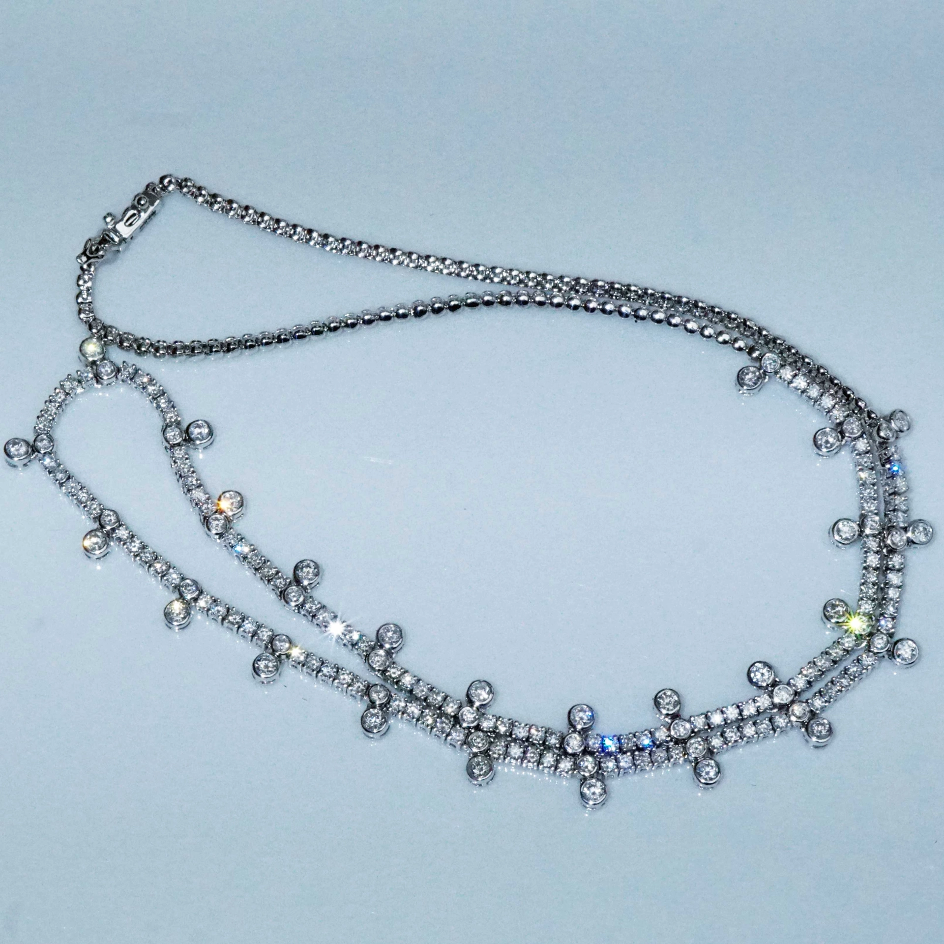 Brilliant Necklace 3.45 ct made with 170 Diamonds 18 kt White Gold...Princess Jewellery