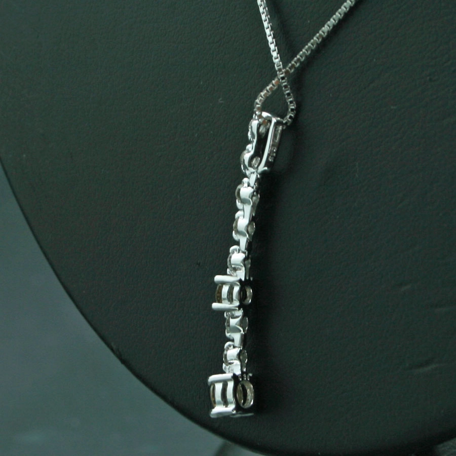 Zweifarbiger-Brillant-Anhänger mit Kette-0.50 ct-750er-Weißgold