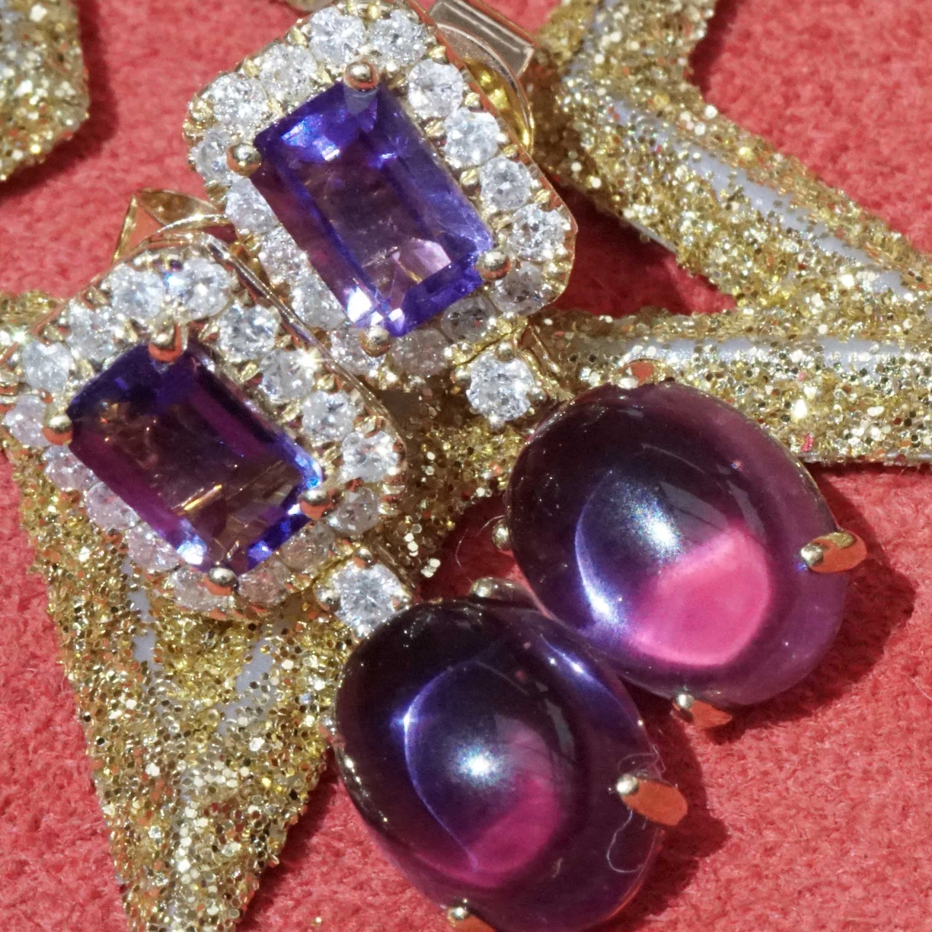 Amethyst Brilliant Earrings 4.60 ct 0.40 ct ....Color Purple to fall in Love