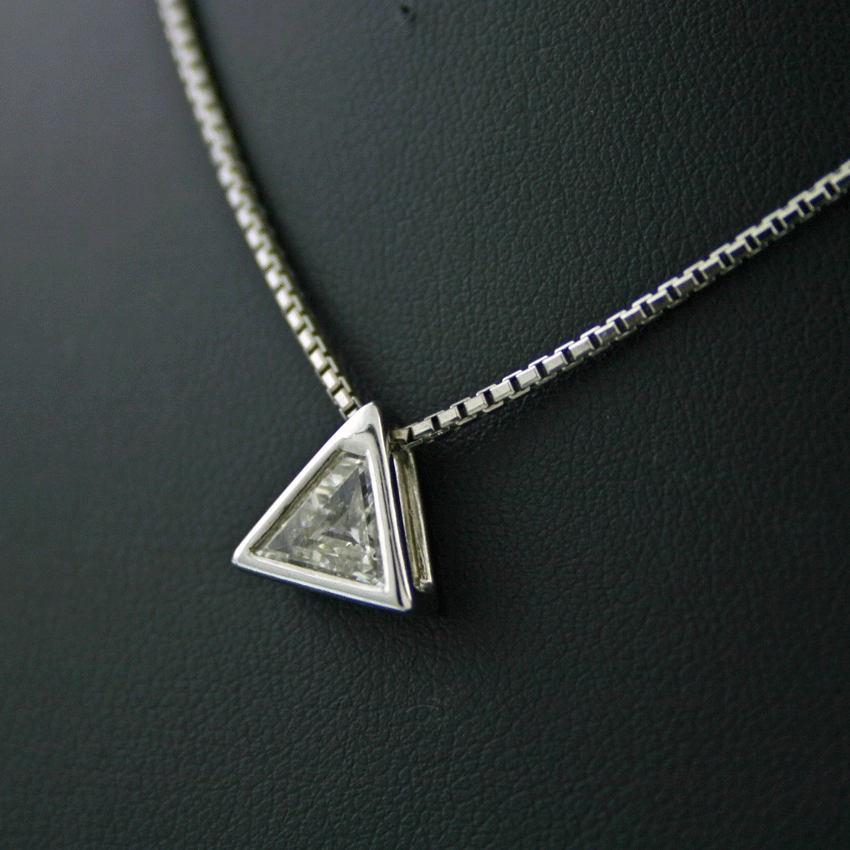 Solitäranhänger m. Kette, 900/-Platin