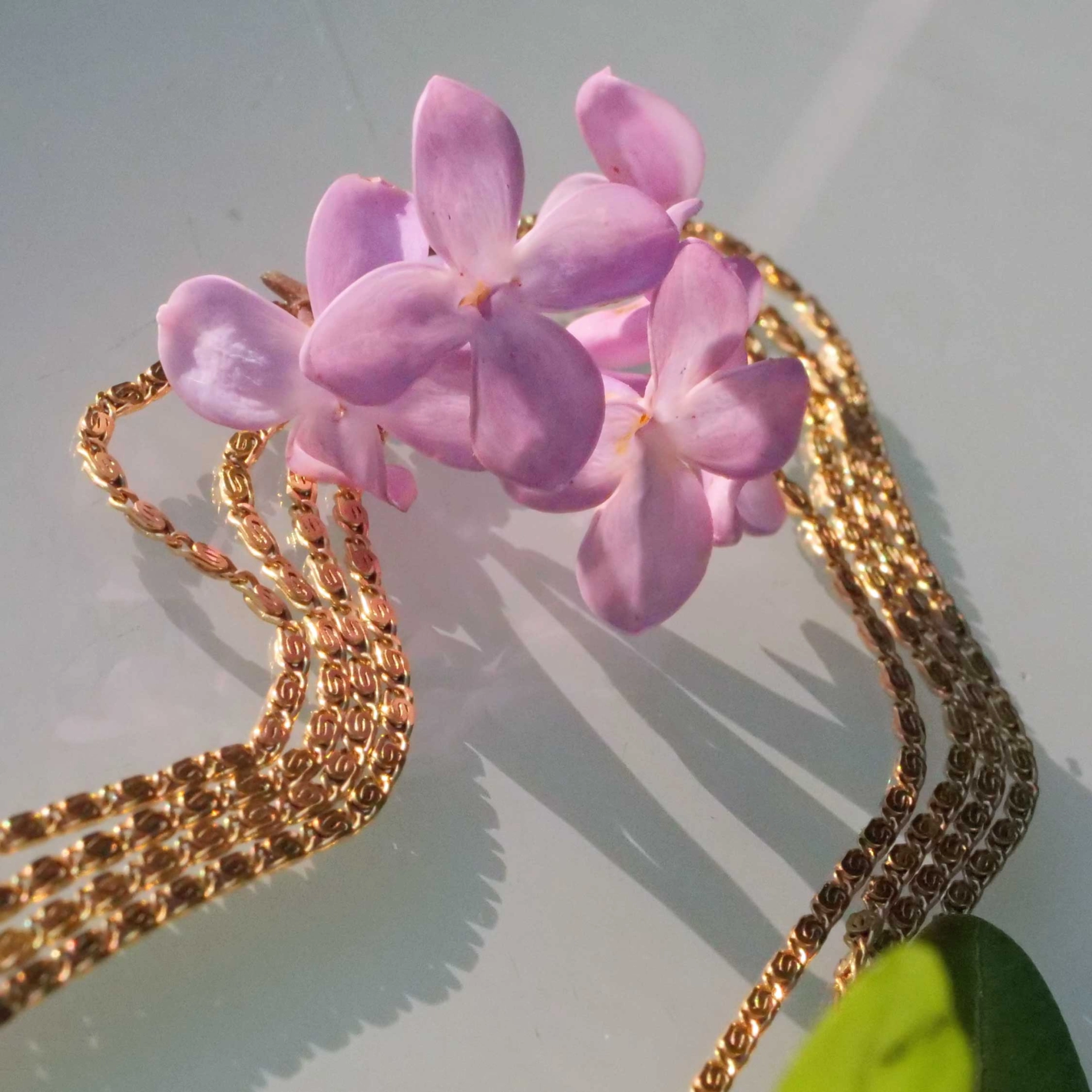 Delicate flat Curb Chain 14 kt Yellow Gold 10 Gramm 200 cm Lenght