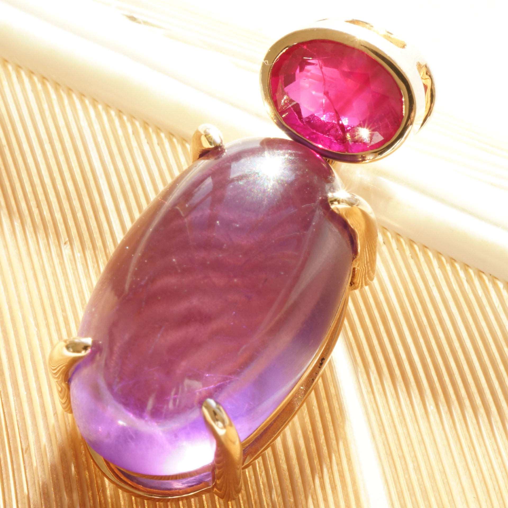 Ruby from Burma meets Amethyst from Brasil...soo beautyful