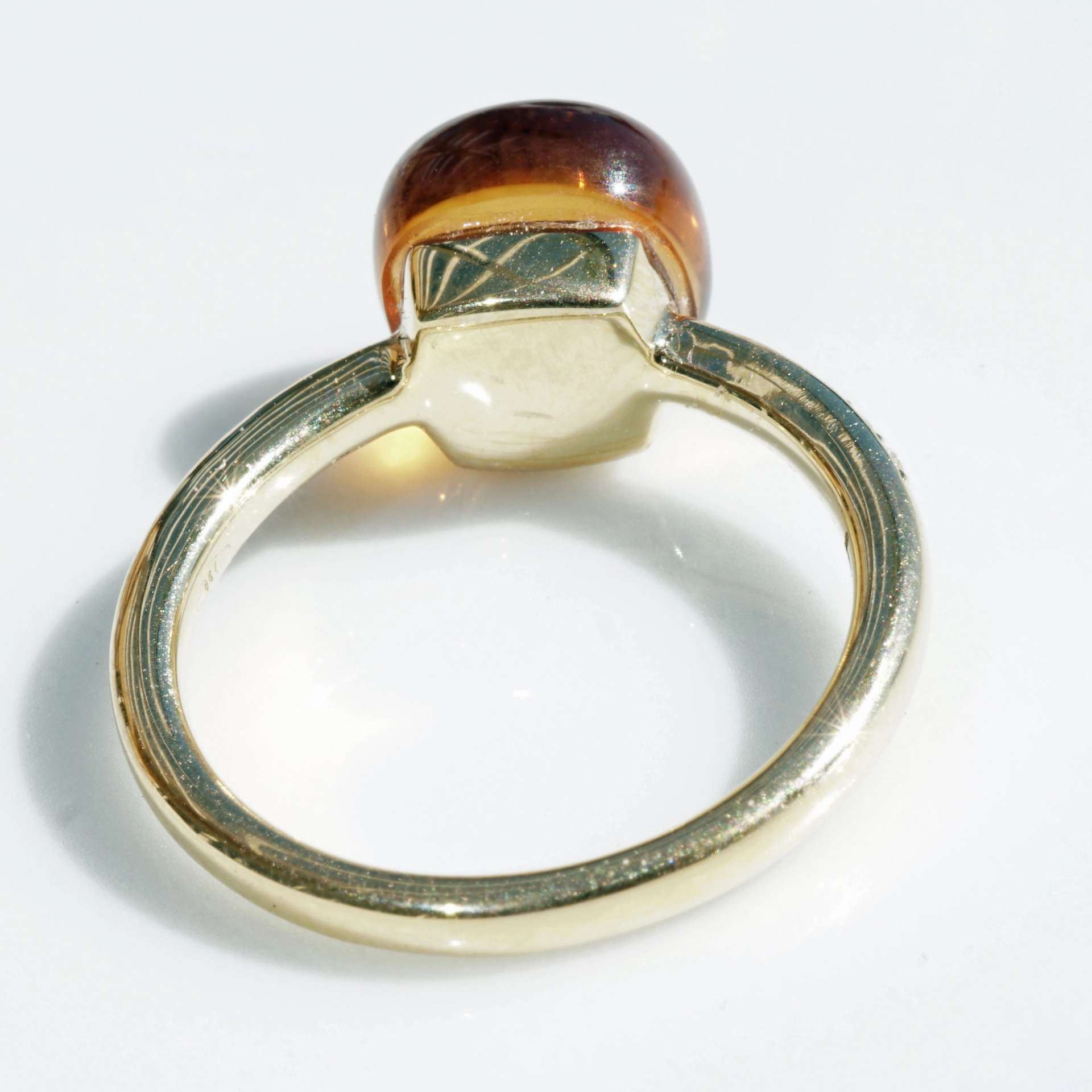 Citrine Brilliant Ring 18 kt Yellow Gold...perfekt floating Effect