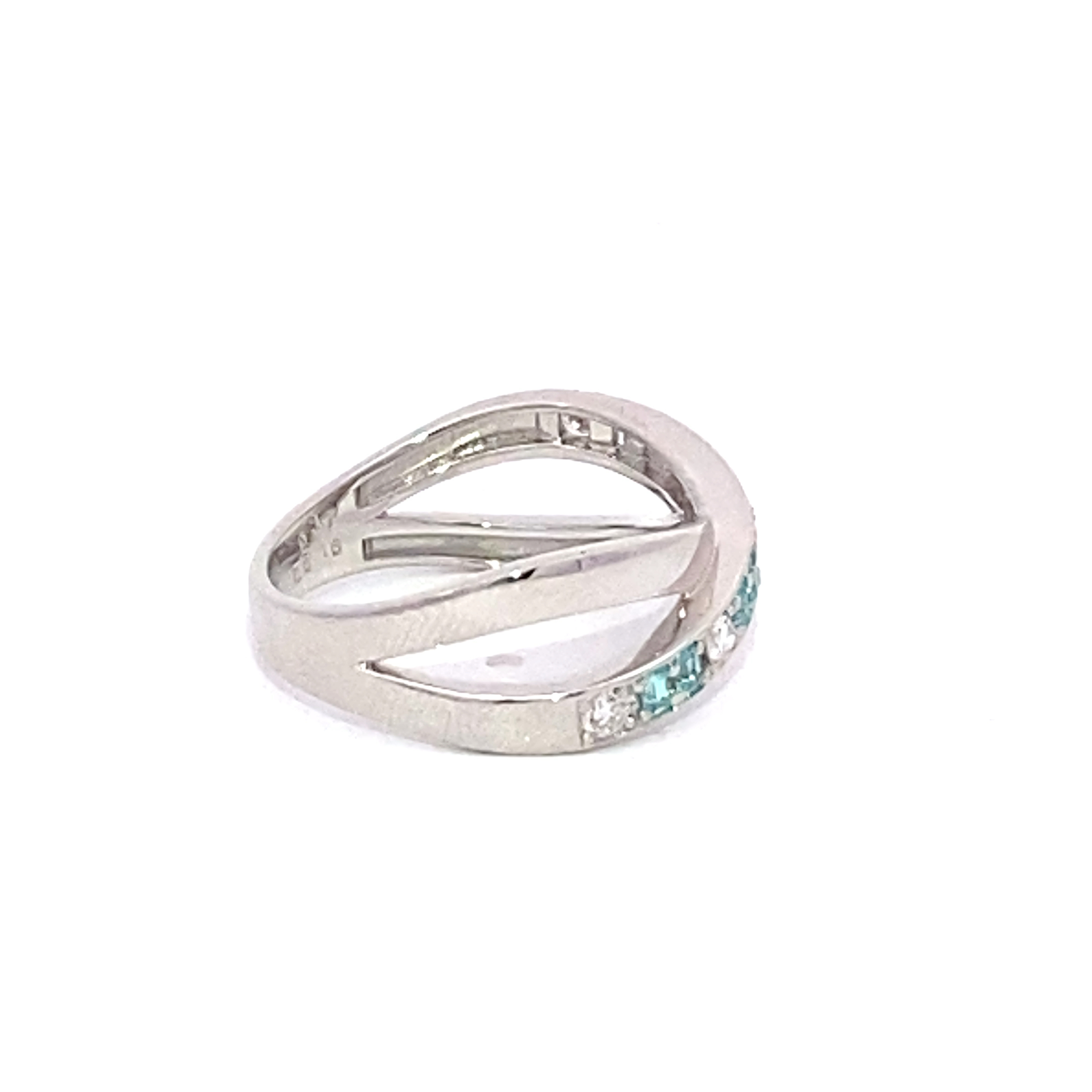 TOP Selection Paraiba Brilliant Ring 0.17 ct 0.16ct 950 Platinum with particularly pure Gemstones