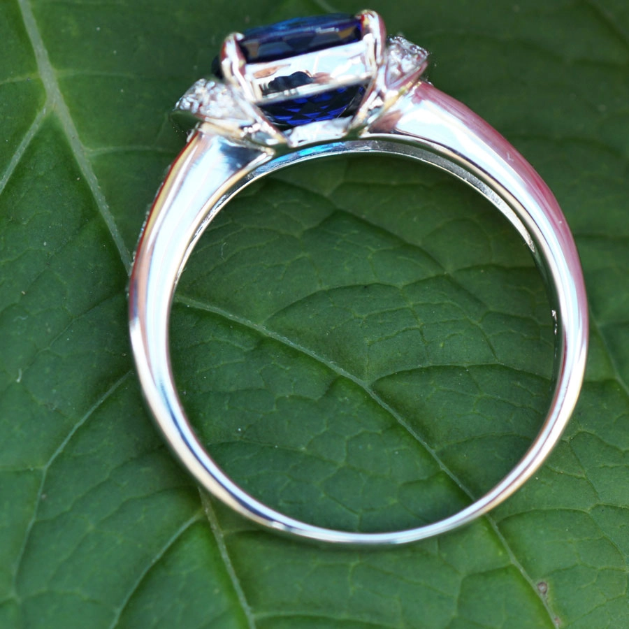 Tansanit Brillant Ring 900er Platin