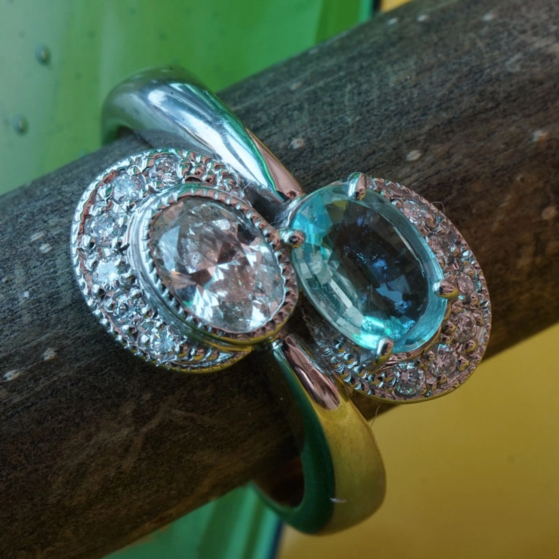 Paraiba-Turmalin-Brillant-Ring-900er-Platin-0.56 ct-0.41 ct