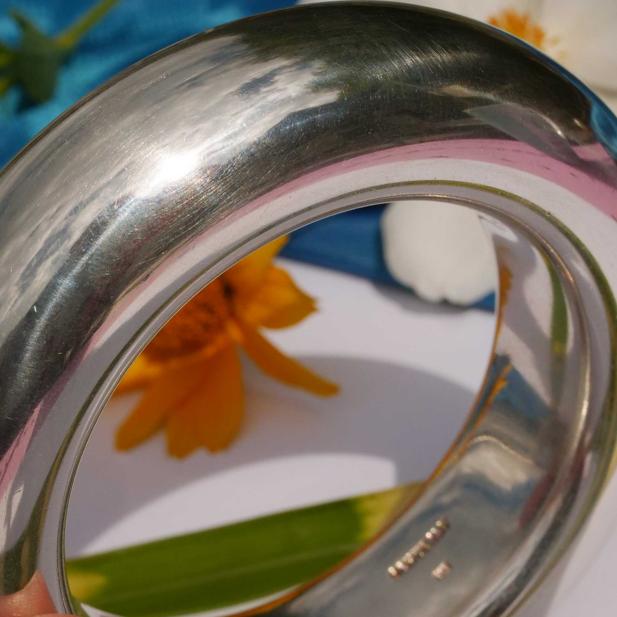 Original Schubart Bangle Düsseldorf 925 Silver 165 Grams polished Value approx. 2000.-Euro