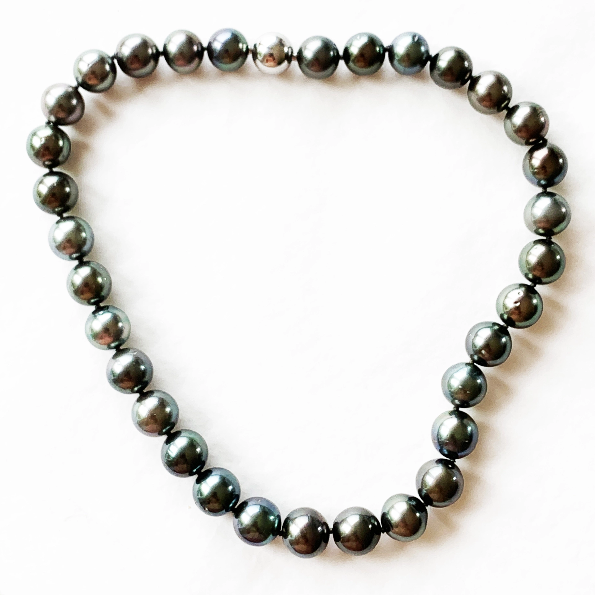 Tahiti Zuchtperl Kette 12-14 mm AAAschwarz-antrazit Peacock Preisknüller
