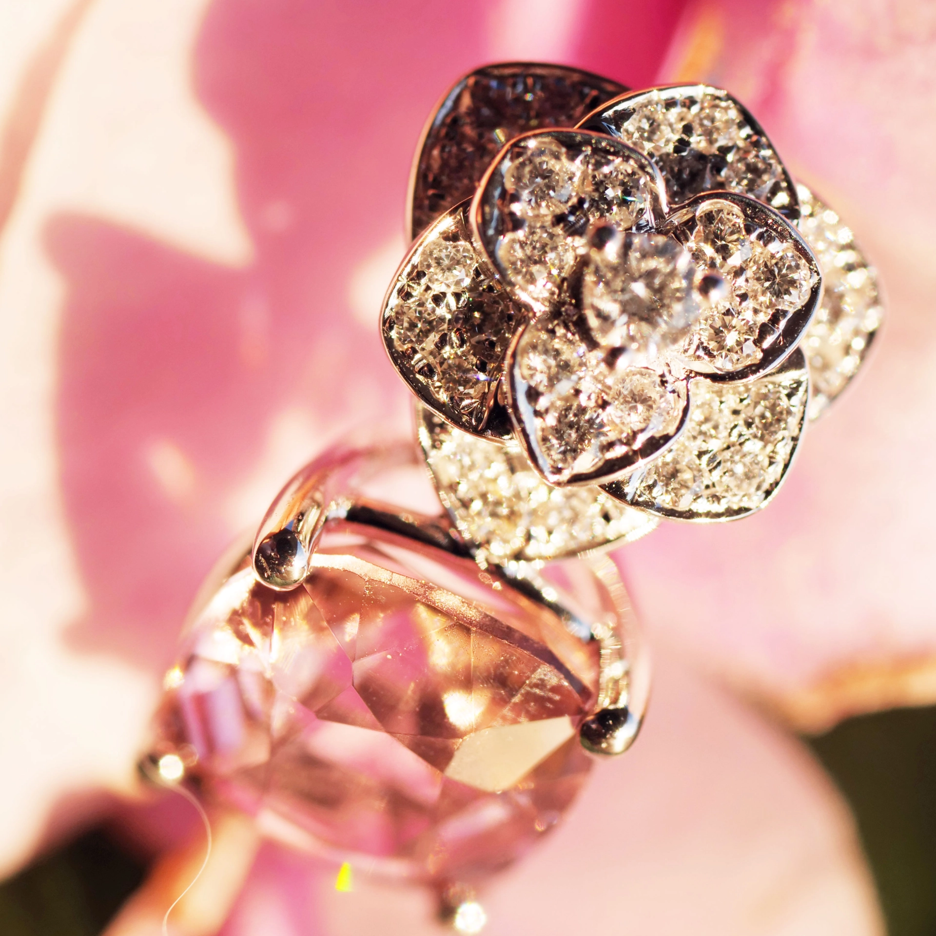 Tourmaline Diamond Pendant 18 Whitegold ...a new series.....Viva en Rose.....