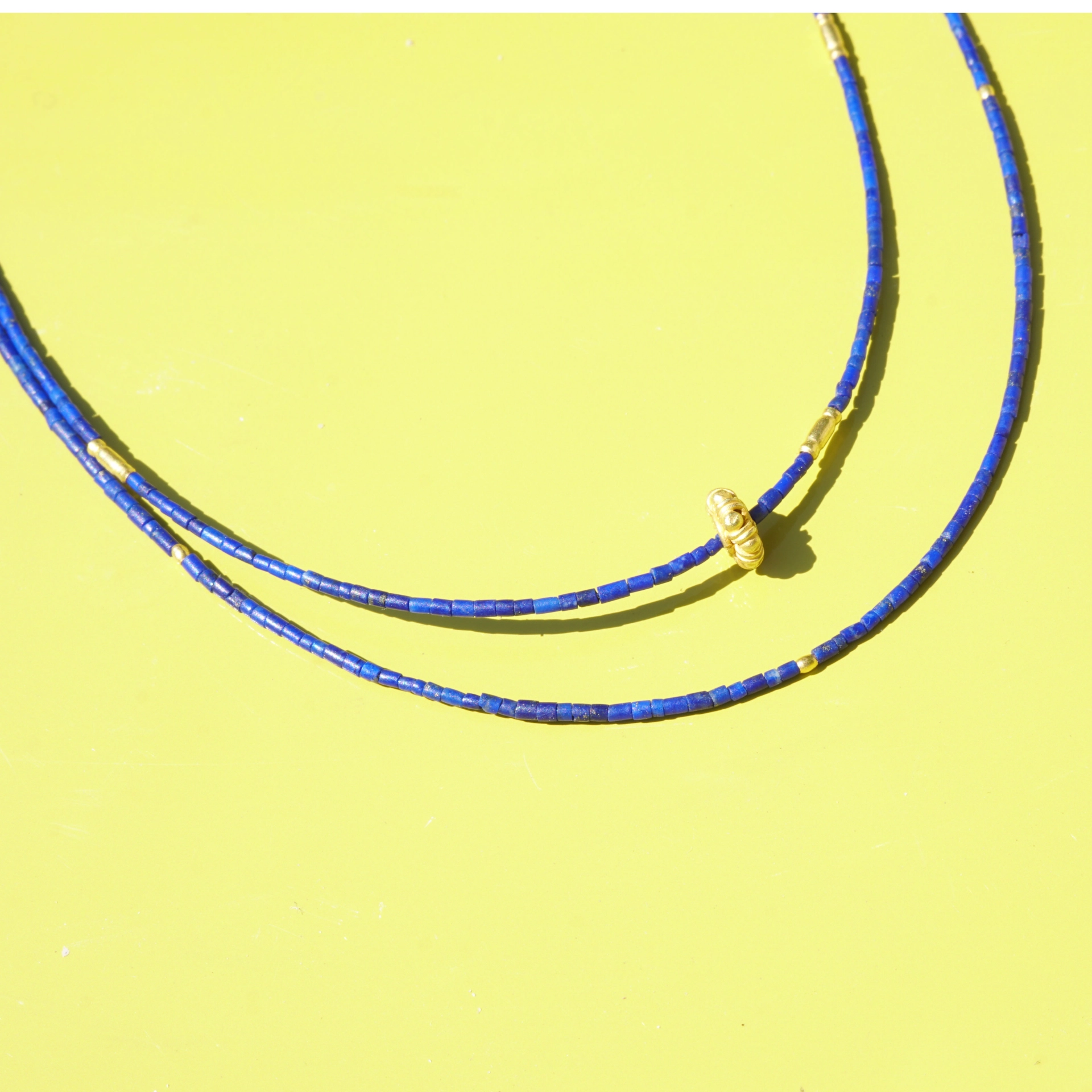 Lapis Lazuli Necklace ...out of Kleopatra´ s treasure box...with 900er fine gold