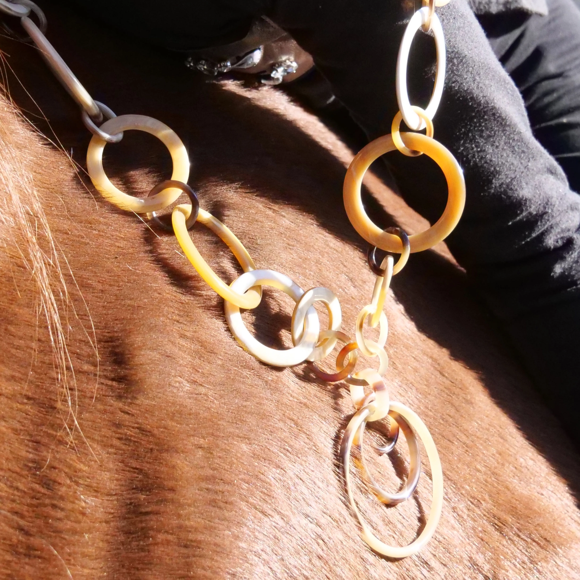Horn Necklace...very chic....light and easy