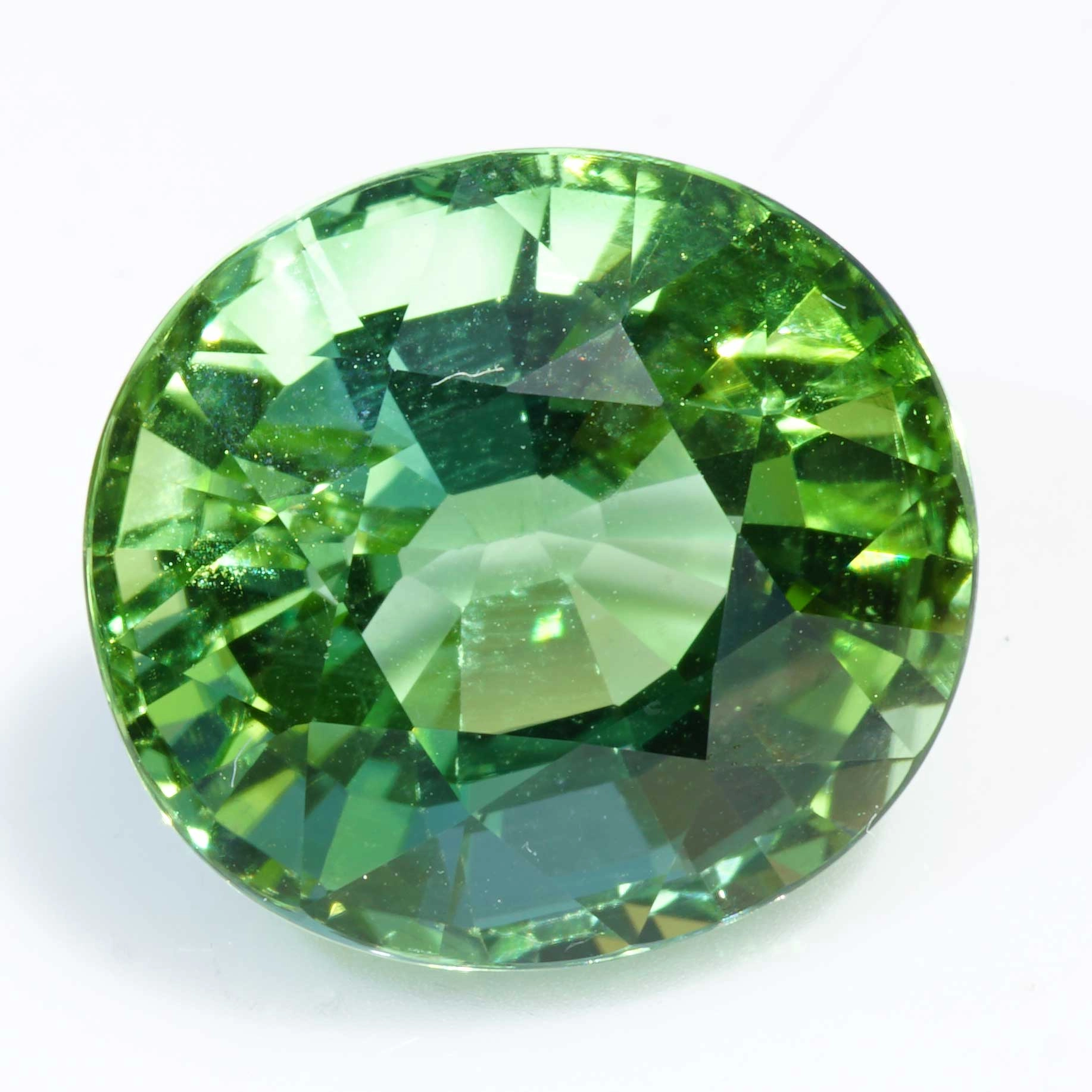 Jaba Tourmaline from Afghanistan green yellow 13.65 ct fine Color Loupeclean Investment Gemstone