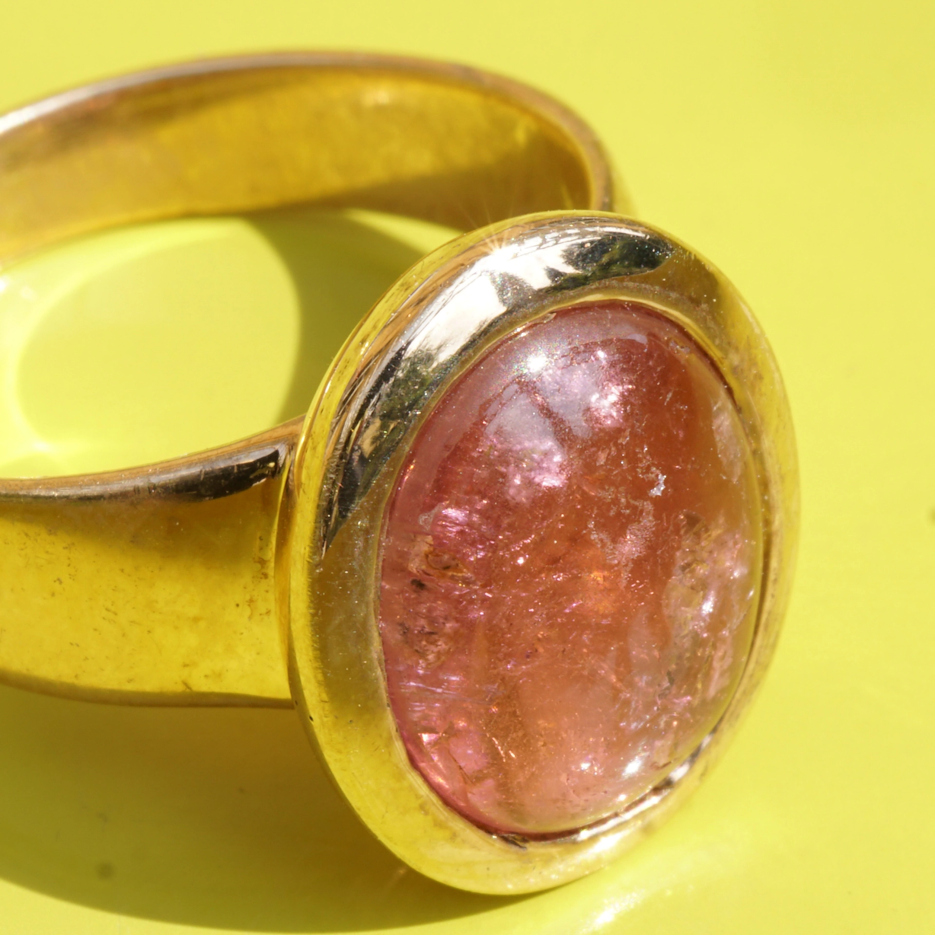 Tourmaline Ring Silver Rosegold plated pleasently wearable