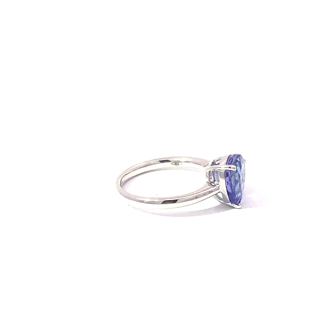 Tanzanite Brilliant Ring 750 White Gold 2.30 ct 0.42 ct great Design to combine as a Plug-in 