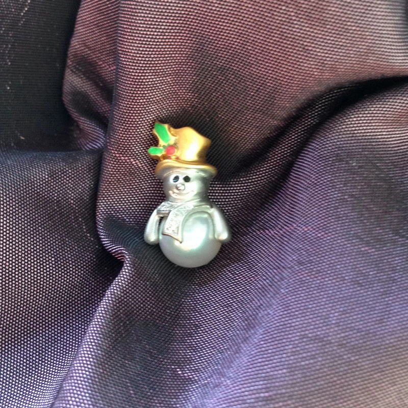 Süßer Schneemann-Anhänger in 750/-WG/GG.,
