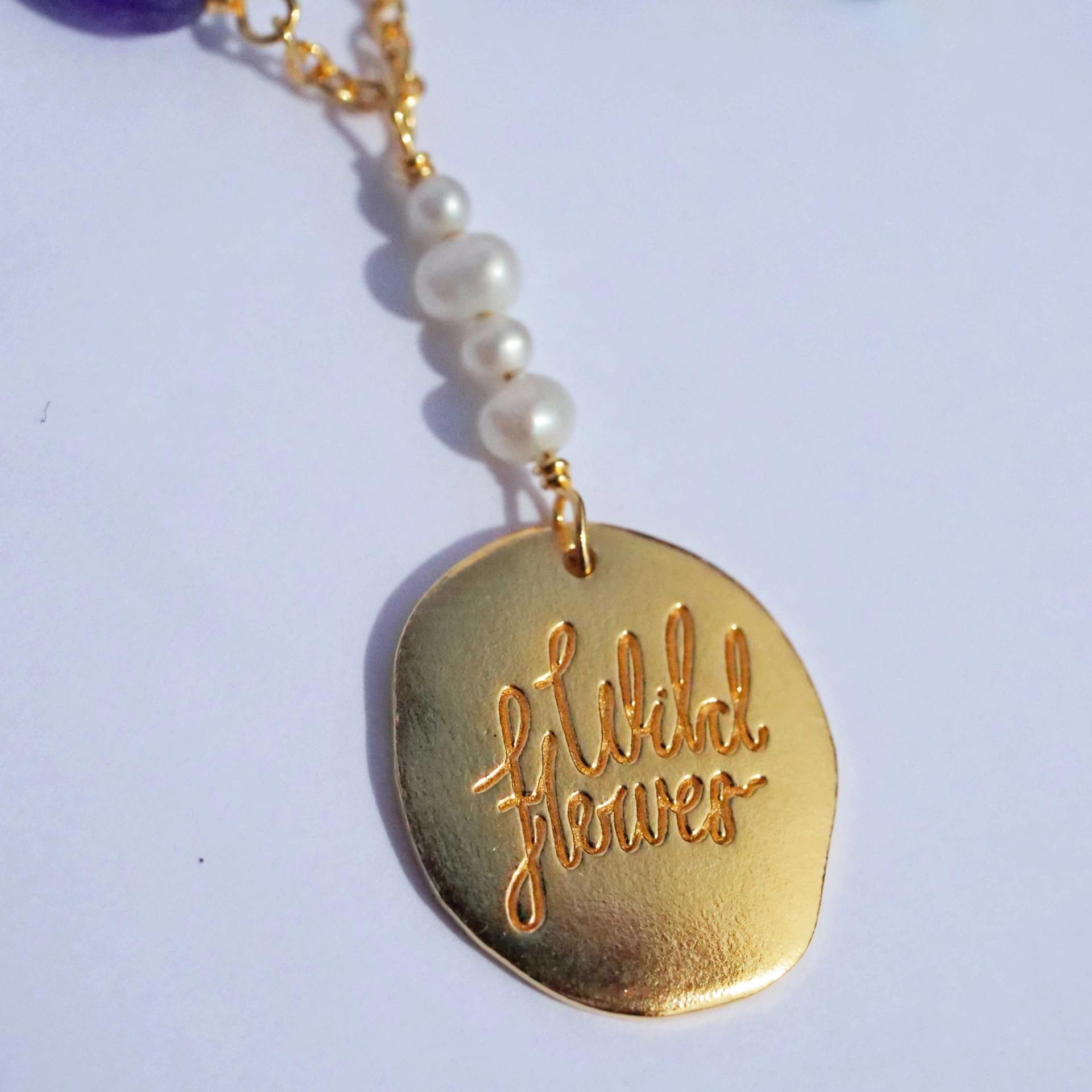 Wild Flowers at Heart Celia Chain Silver plated by Designer Maanesten Denmark