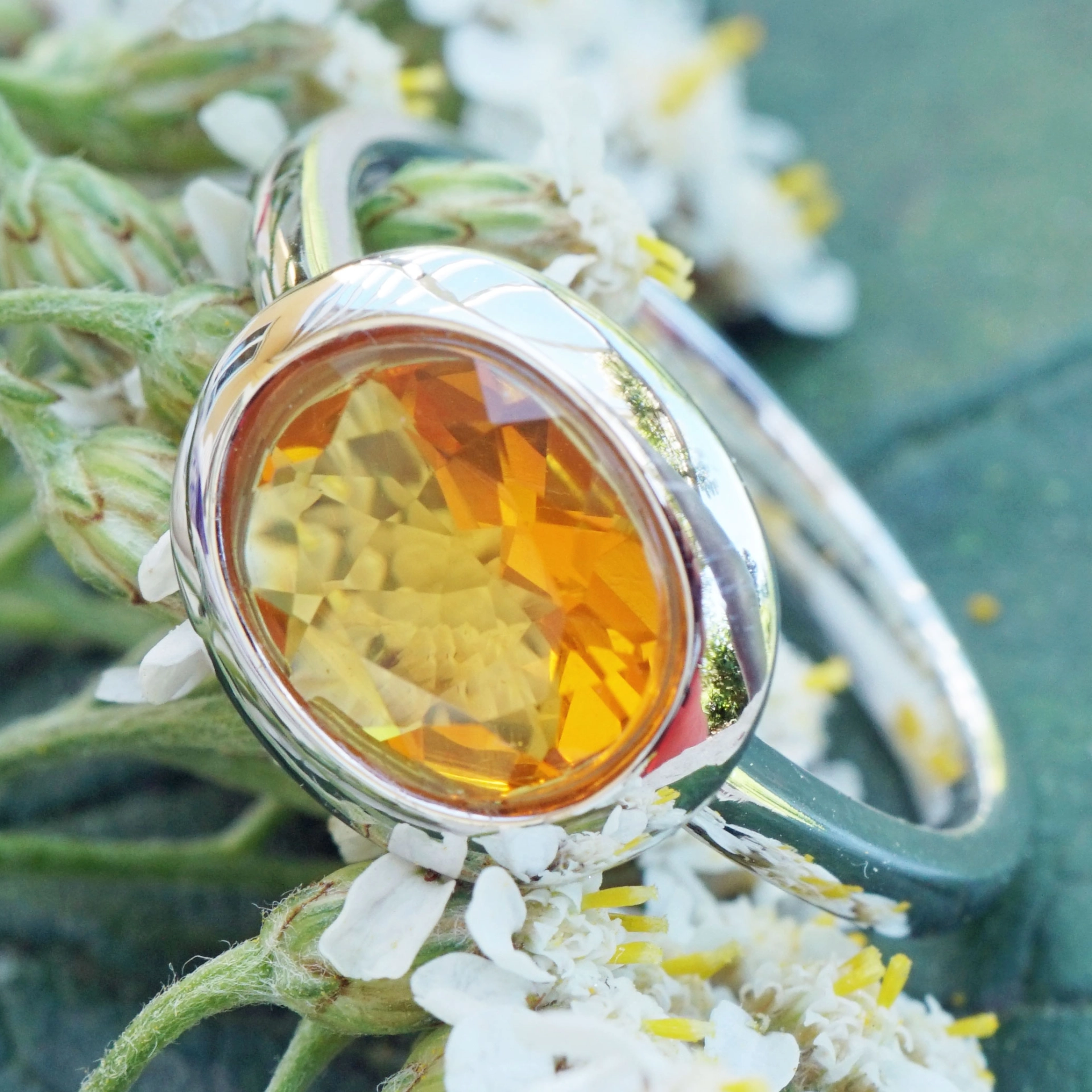 Feueropal Ring 1.11 ct ORANGE toller Kombinationsring 750er Gold Schmuckzicke