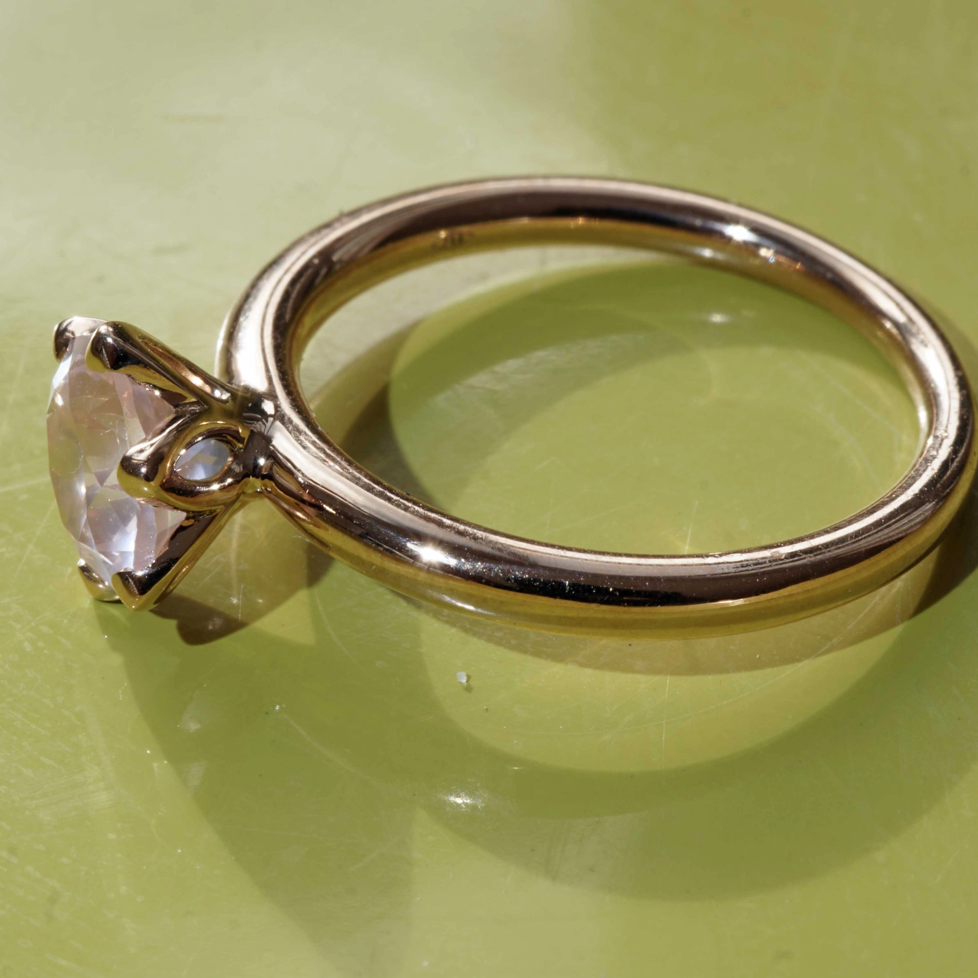 Bestseller Combination Ring made in Valenza...18 kt Rose Gold with Rose Quartz