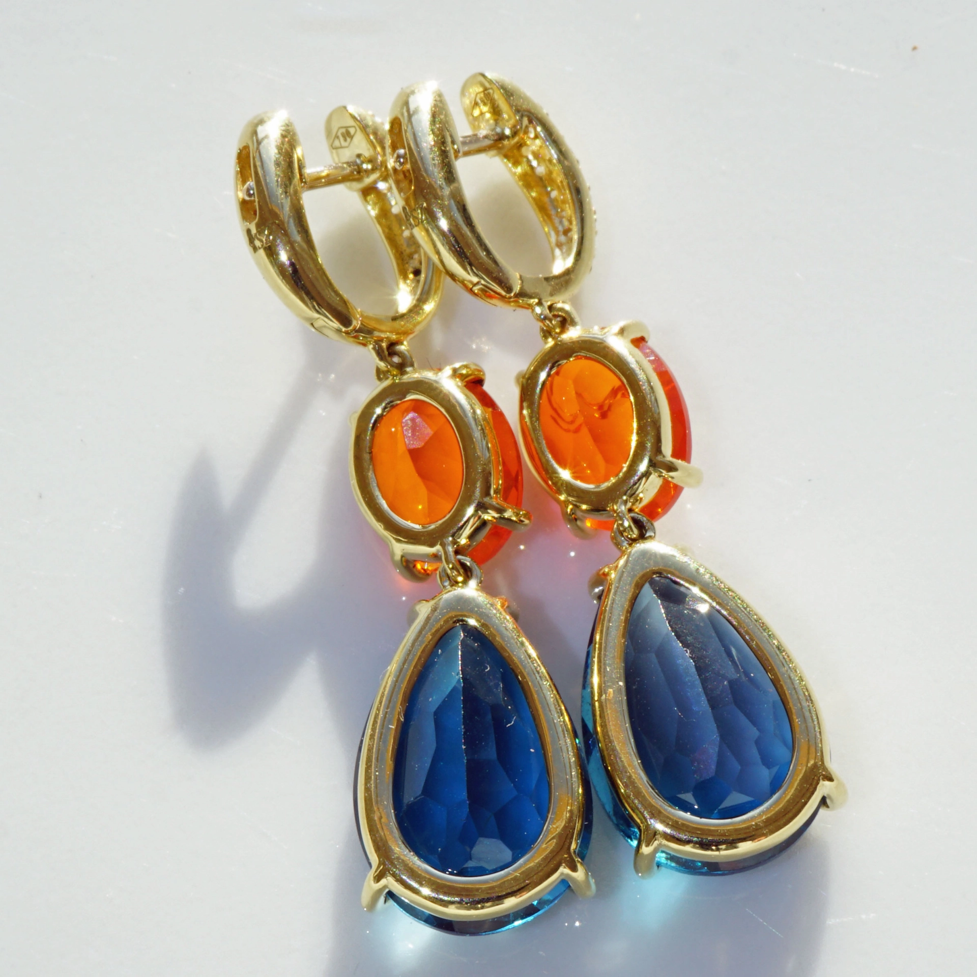 Topaz Fireopal Brilliant Earrings...Quality Earjewellery...Wow Colors