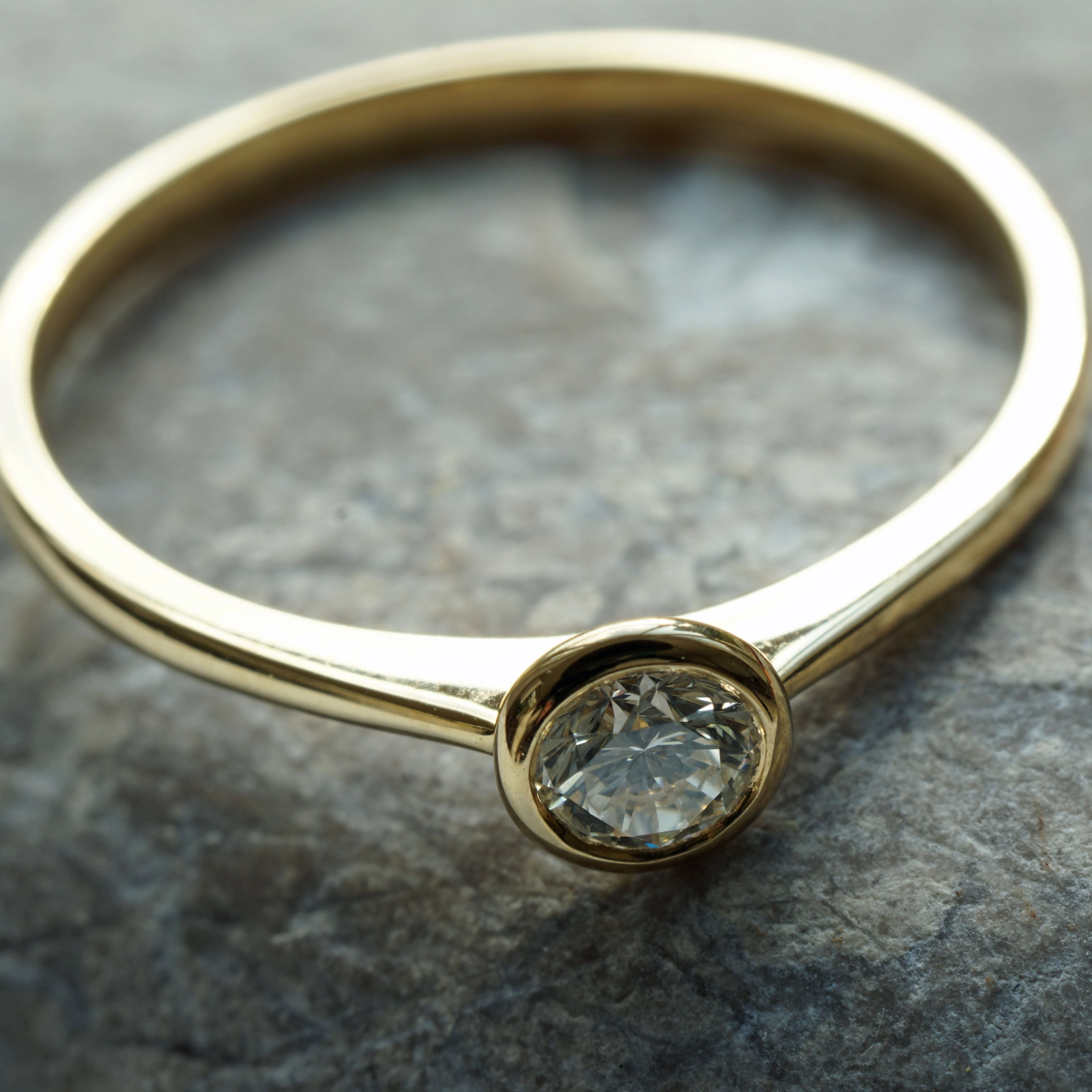 Solitaire Brilliant Ring 0.21 ct TW VVS-VS 750 Yellow Gold 4.7 mm D. Great Brilliance