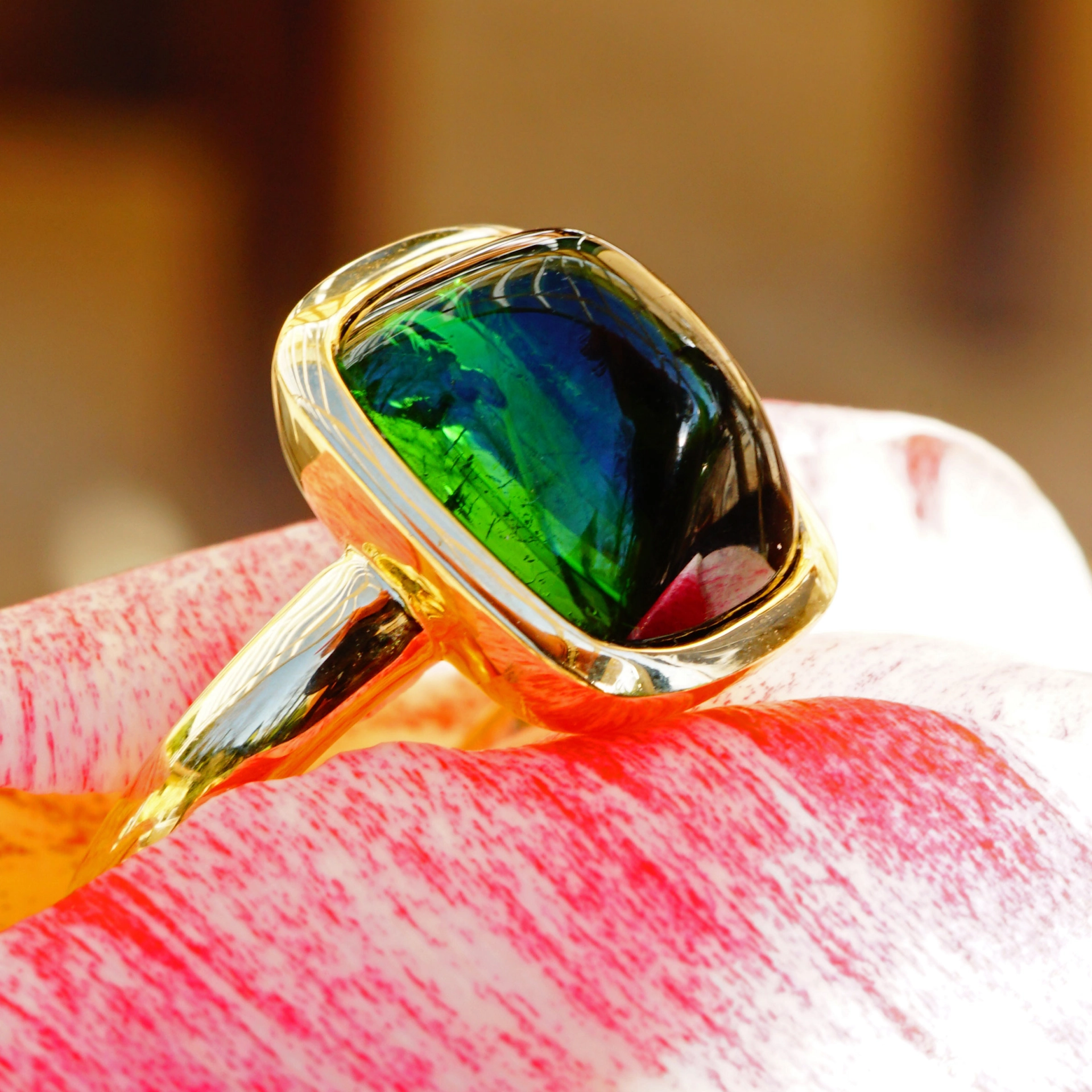 Tourmaline Ring 18 kt Yellowgold