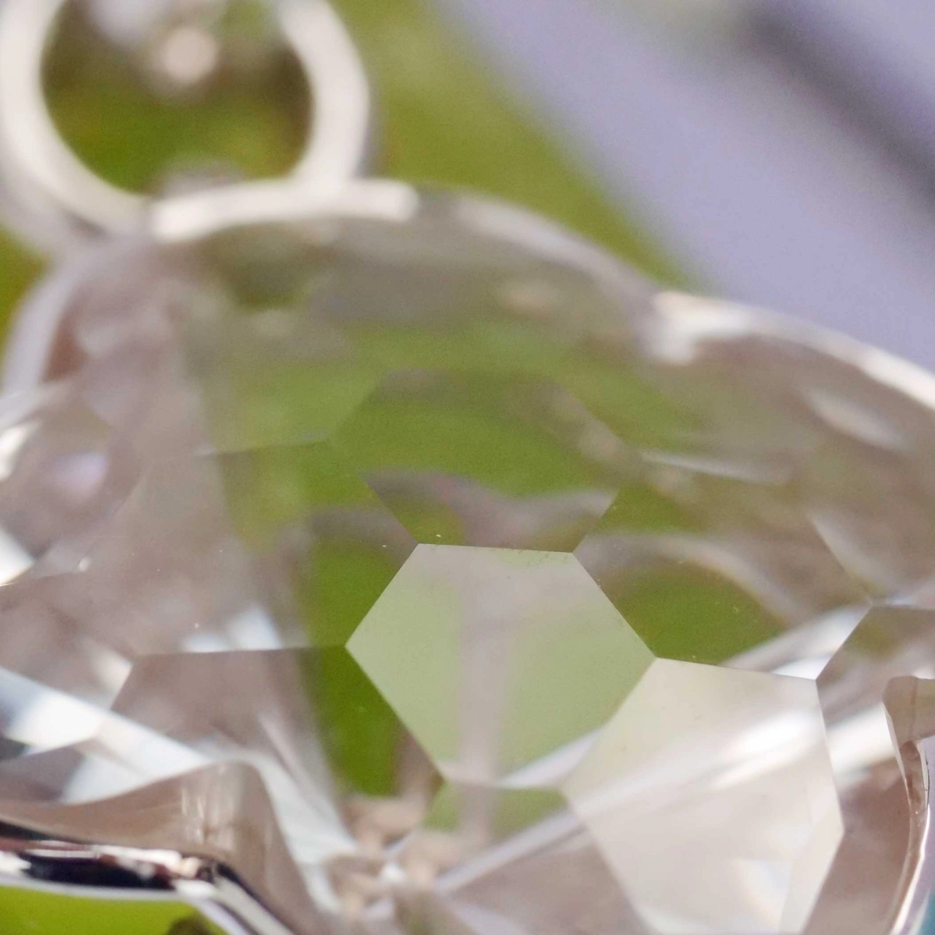 Chilango Anhänger White Quarz Flower Diamond Cut 925er Silber Sonderschliff Bergkristall