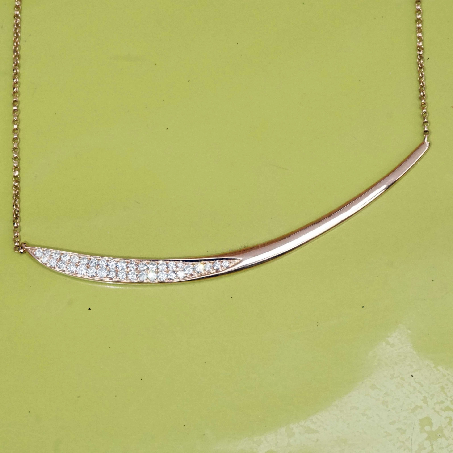Brilliant Necklace 18 kt Rose Gold 0.35 ct....black Friday Price