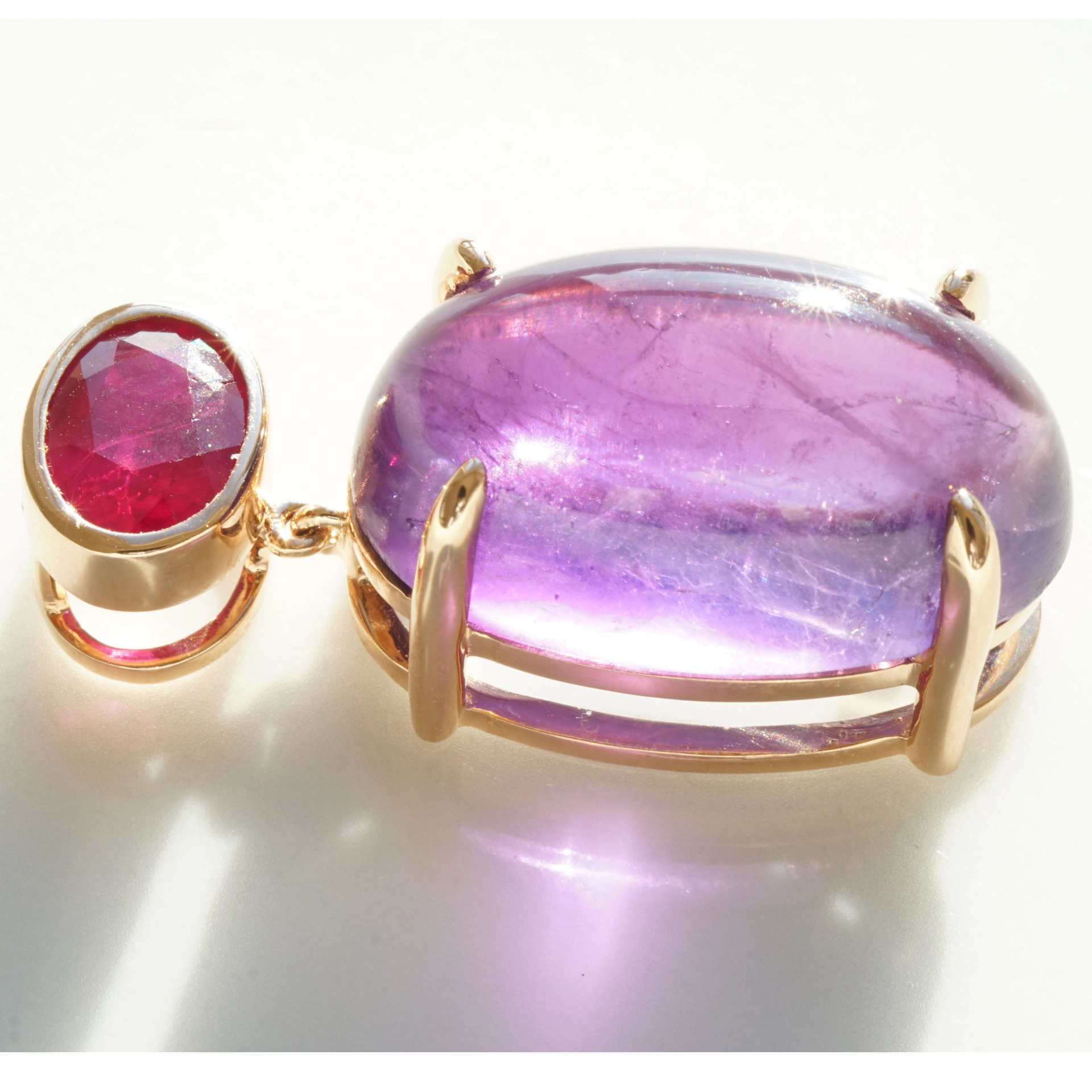 Ruby from Burma meets Amethyst from Brasil...soo beautyful