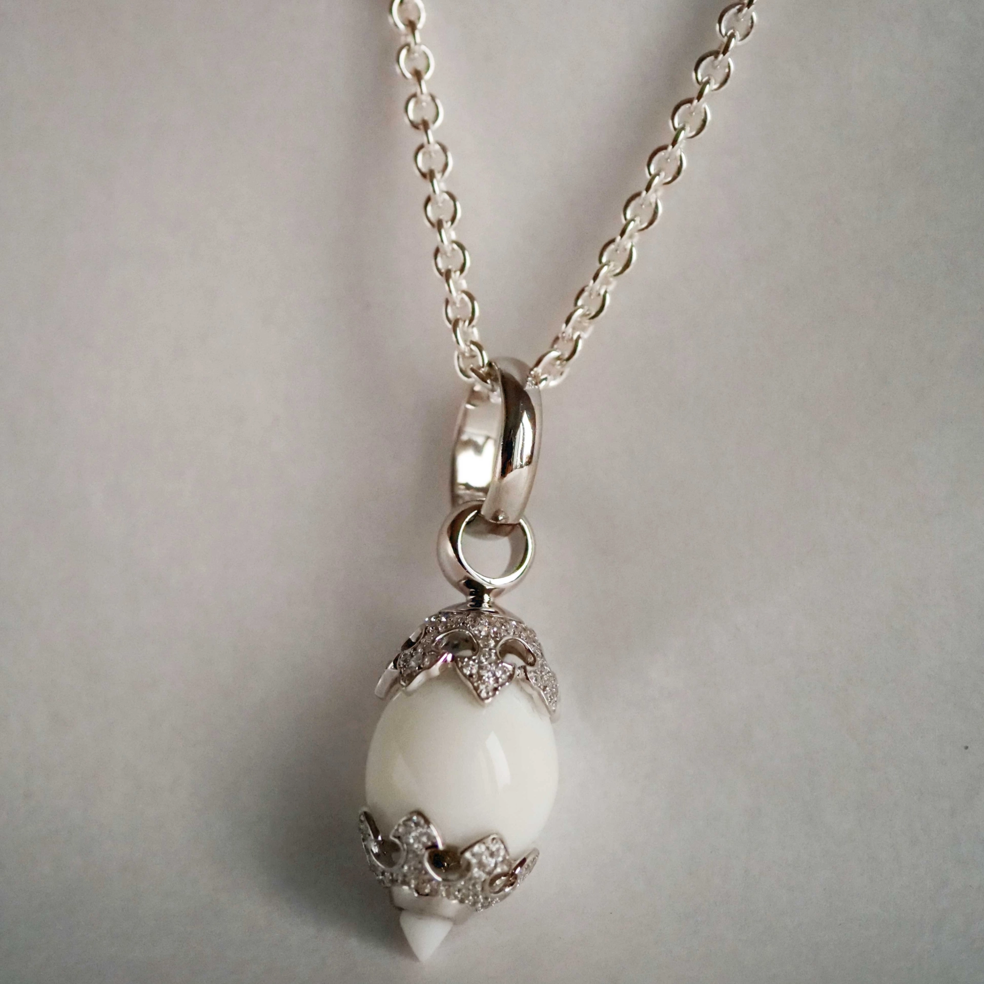 Chilango Pendant Crystal Light White Onyx Circonia 925 Silver
